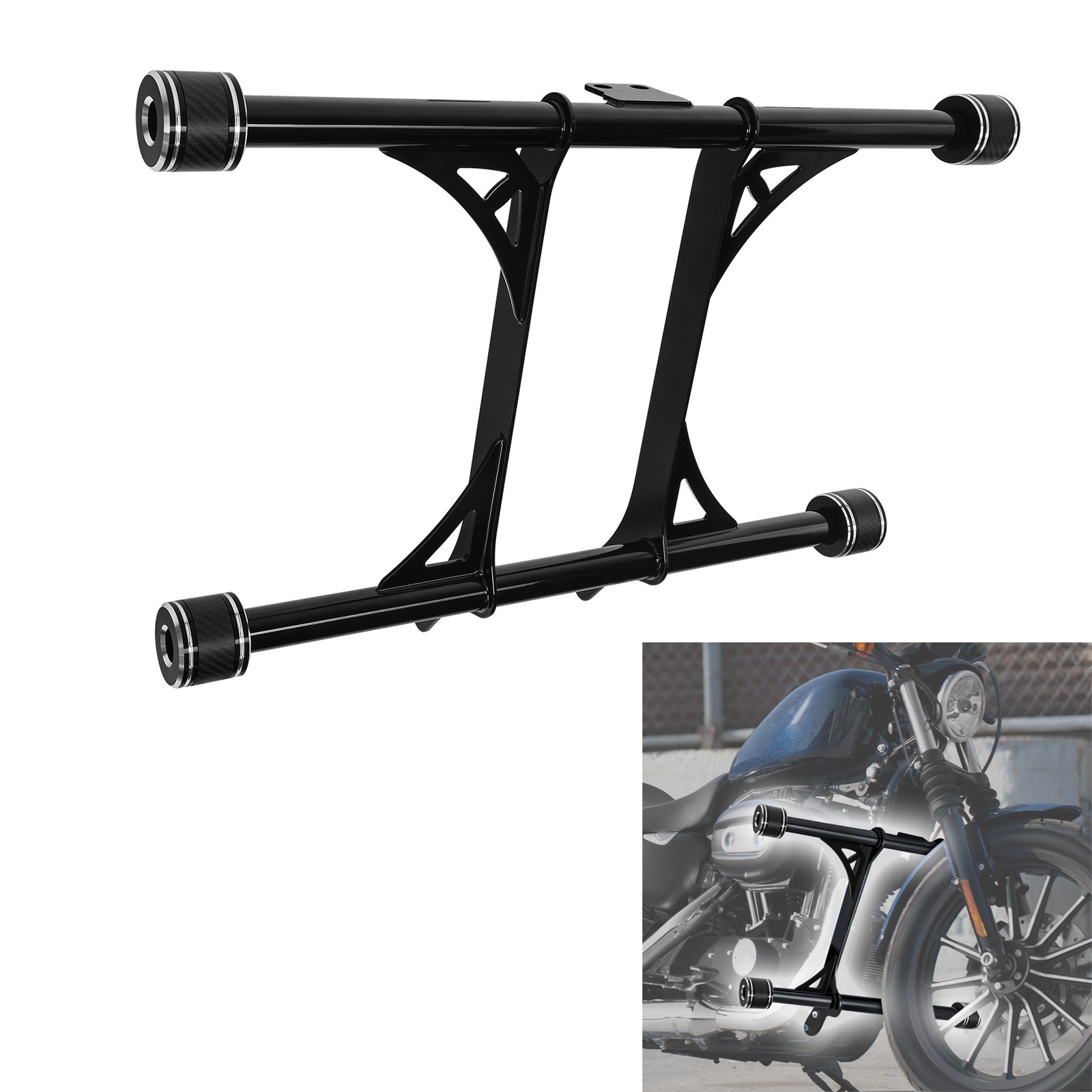 Engine Guard Crash Bar Fit For Harley Sportster 883 1200 XL 48 72 2004-22 Black