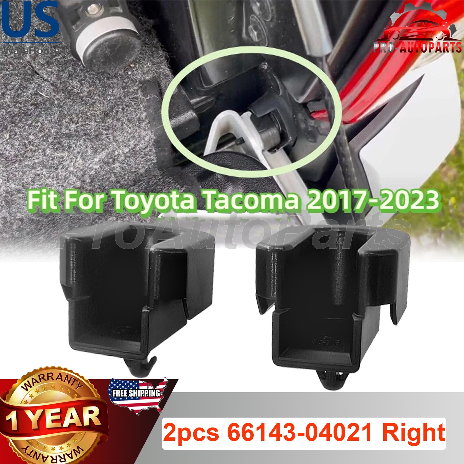 2PCS RIGHT Rear Tailgate Hinge Bushing For 2016-2023 Toyota Tacoma 66143-04021