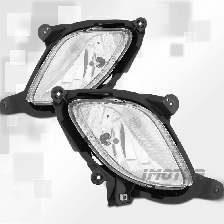 FOR 10-12 Genesis Coupe Clear Lens Fog Lights Driving Lamps w/Switch Wiring