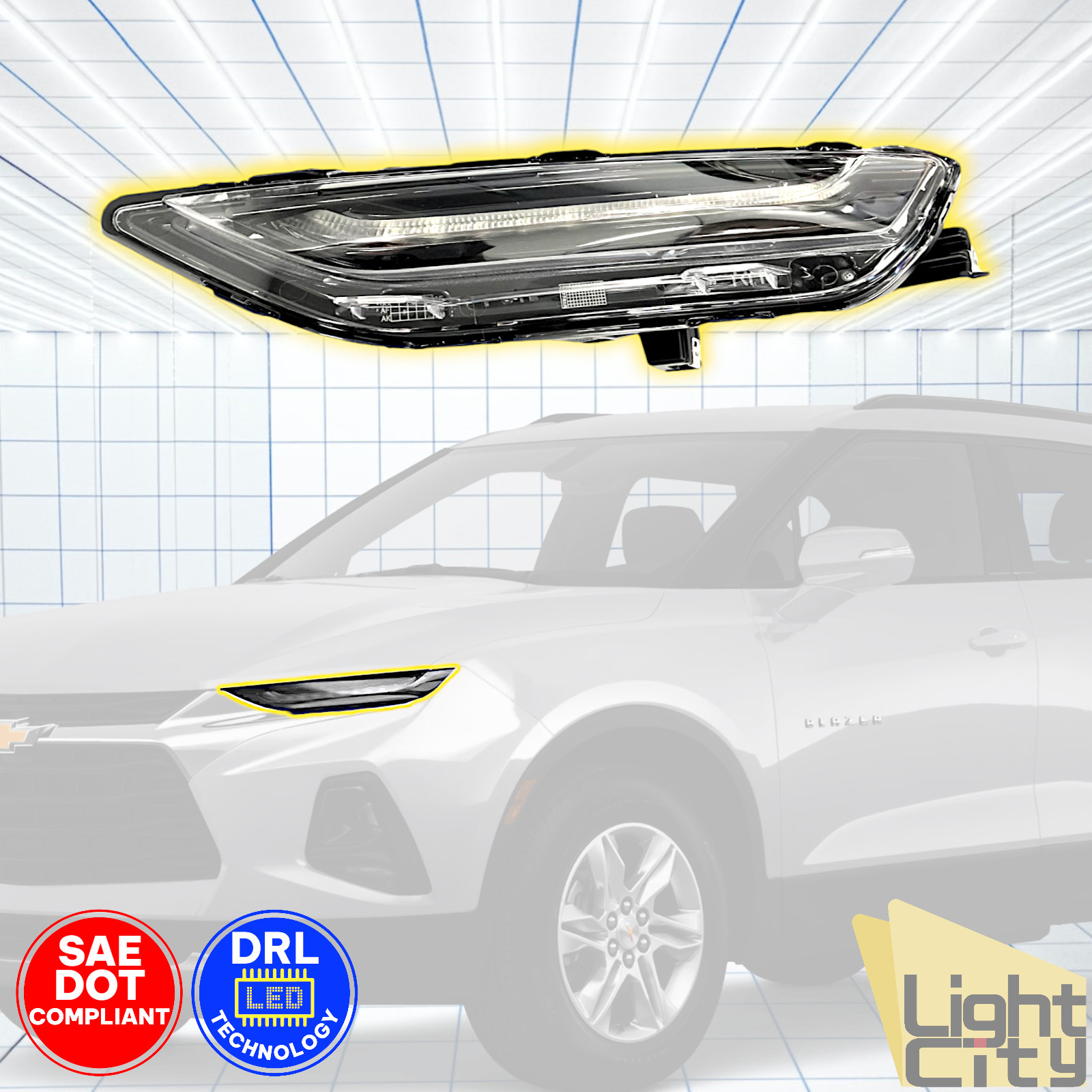 For 2019-2022 Chevy Blazer Upper LED DRL Driving Running Light Lamp Left Driver