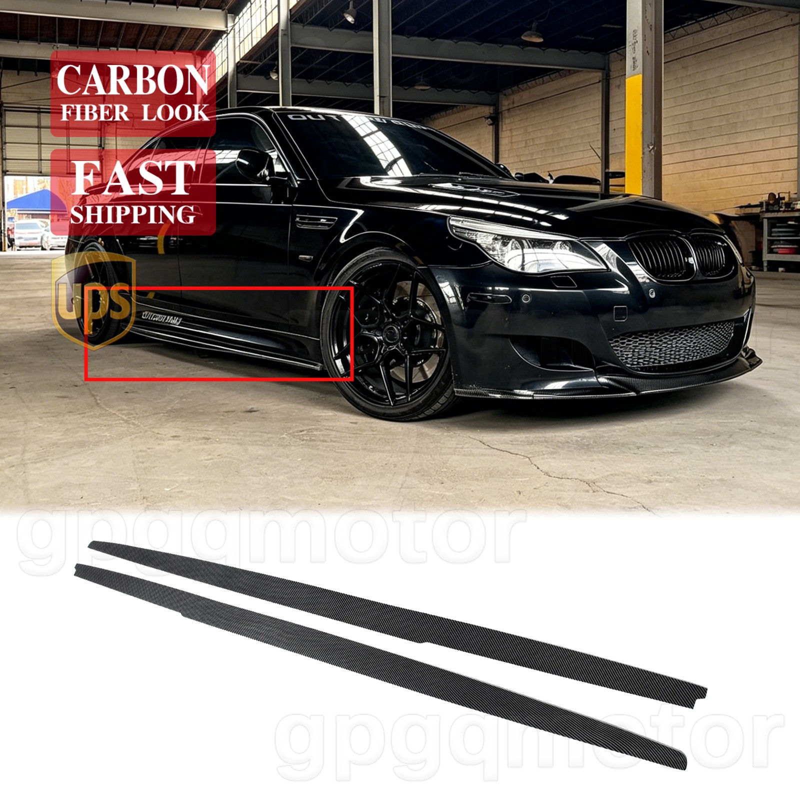 For BMW 5 Series E60 E61 M5 04-10 MP Style Carbon Painted Side Skirts Extensions