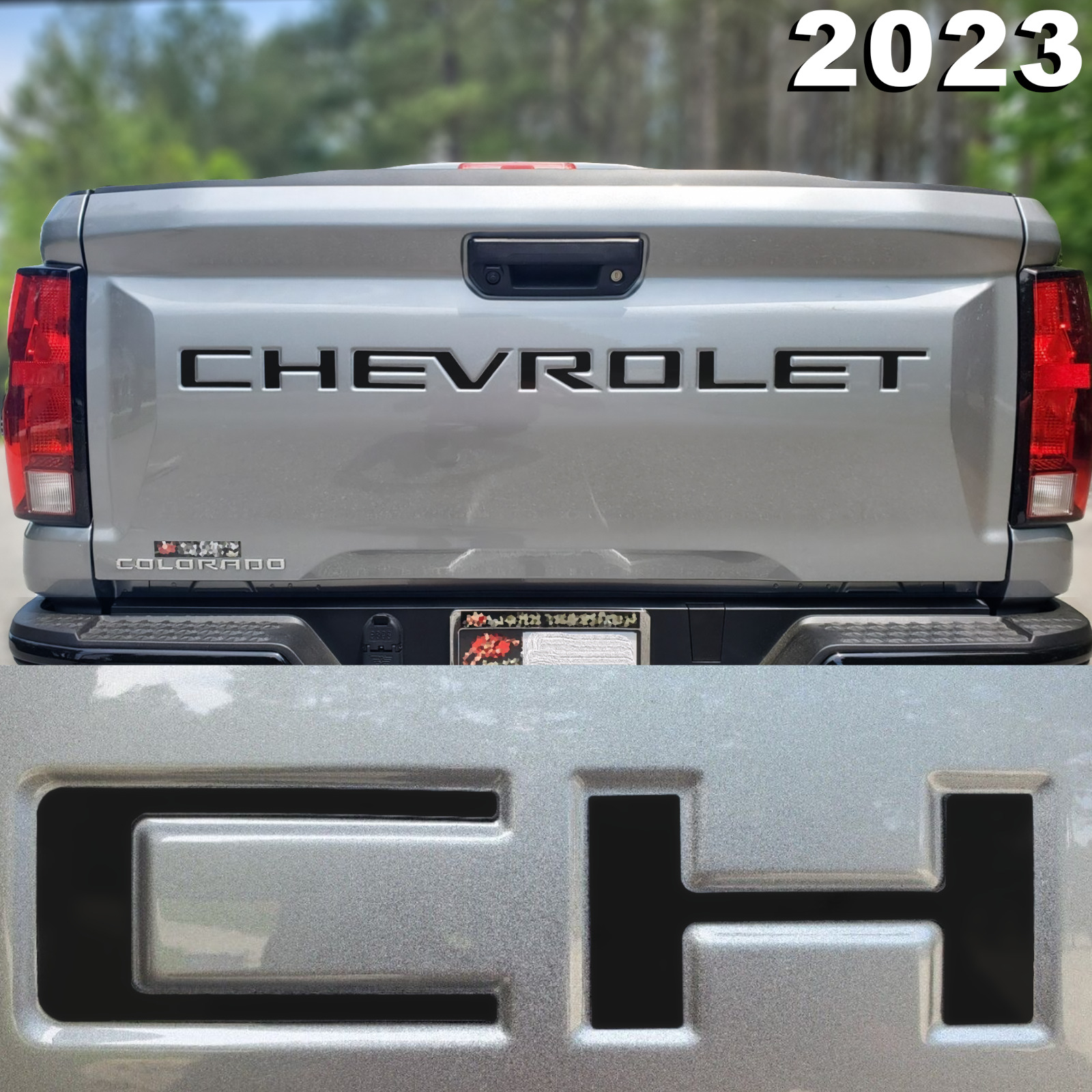 Matte Black Raised Plastic Tailgate Letters Inserts NEW CHEVY COLORADO 2023 2024