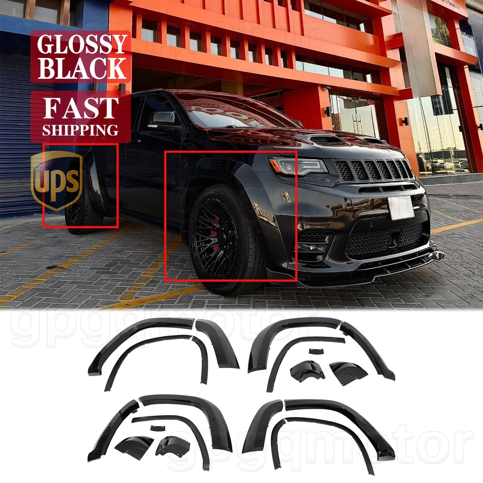 For Jeep Grand Cherokee SRT Trackhawk 2012-22 Widebody Fender Flare GLOSSY BLACK