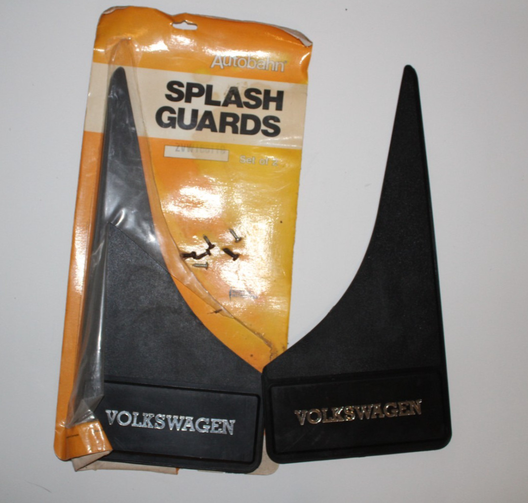 Vintage NOS Autobahn VW Volkswagen Mud Flaps Splash Guards pair, NEW, ZVW166119