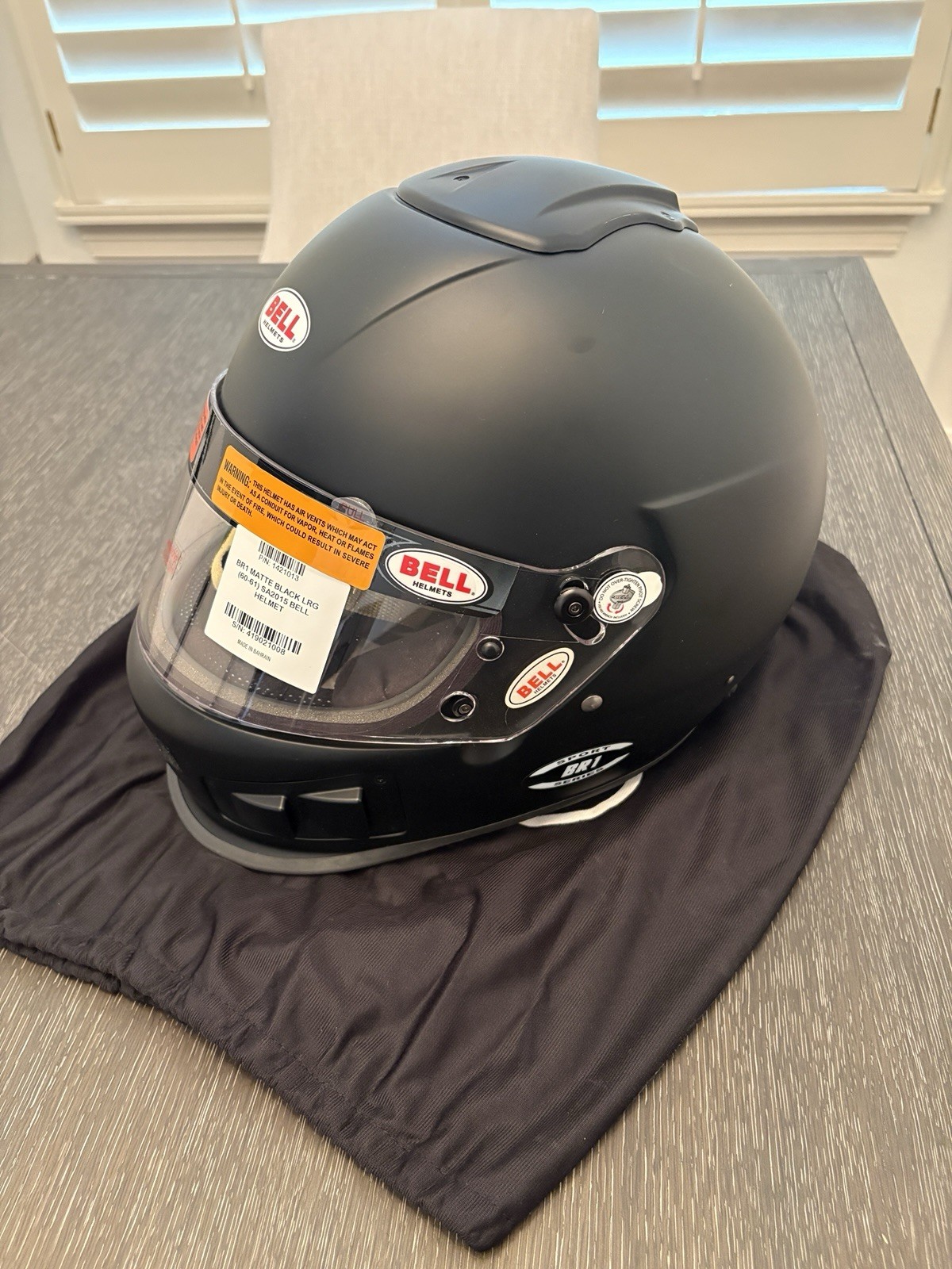 BELL BR1 HELMET SA15 / SA2015 HOMOLOGATION RACE CERTIFIED BR1 Matte Black Size L