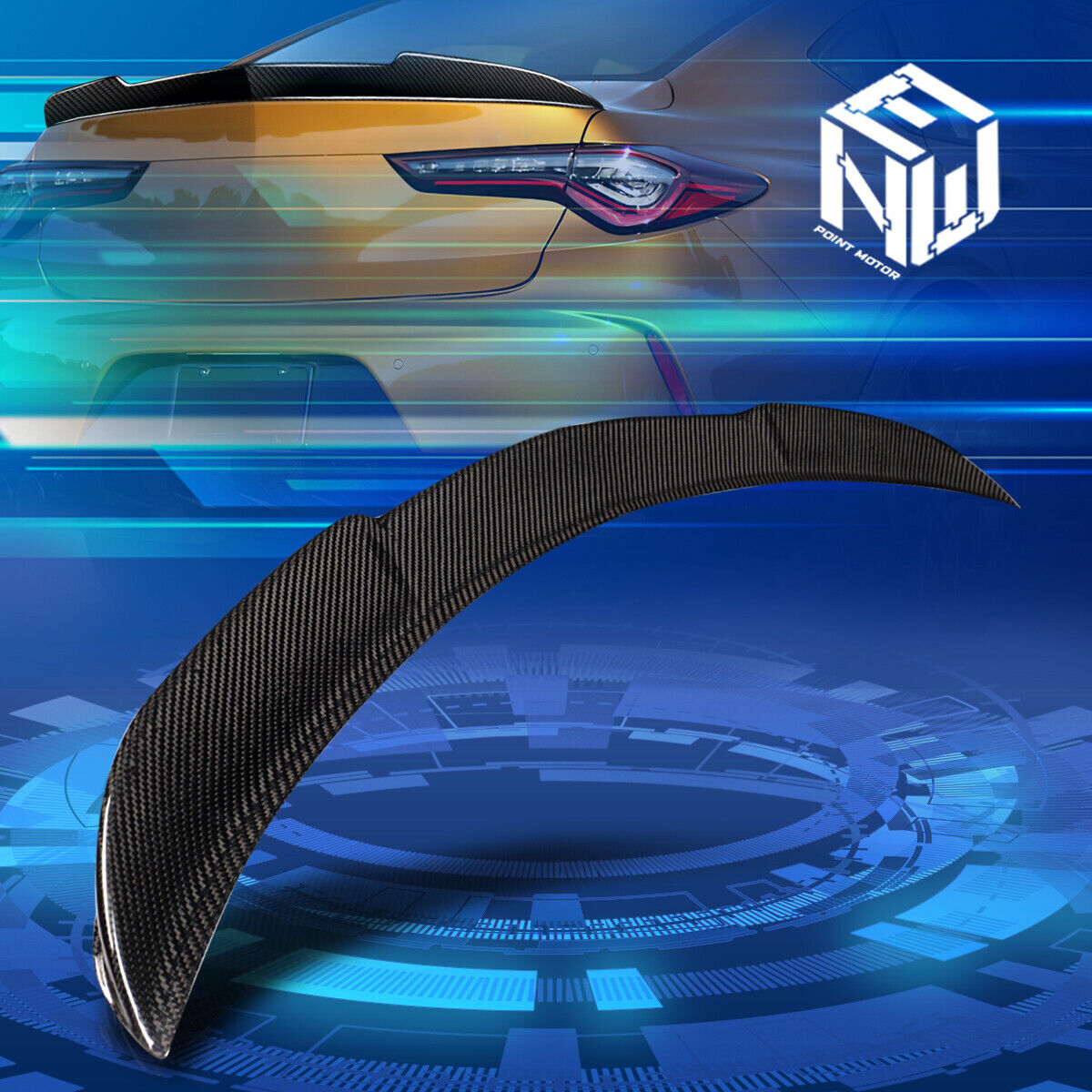 For 21-23 Acura TLX Carbon Fiber Type-S Style Rear Trunk Lid Spoiler Wing Lip