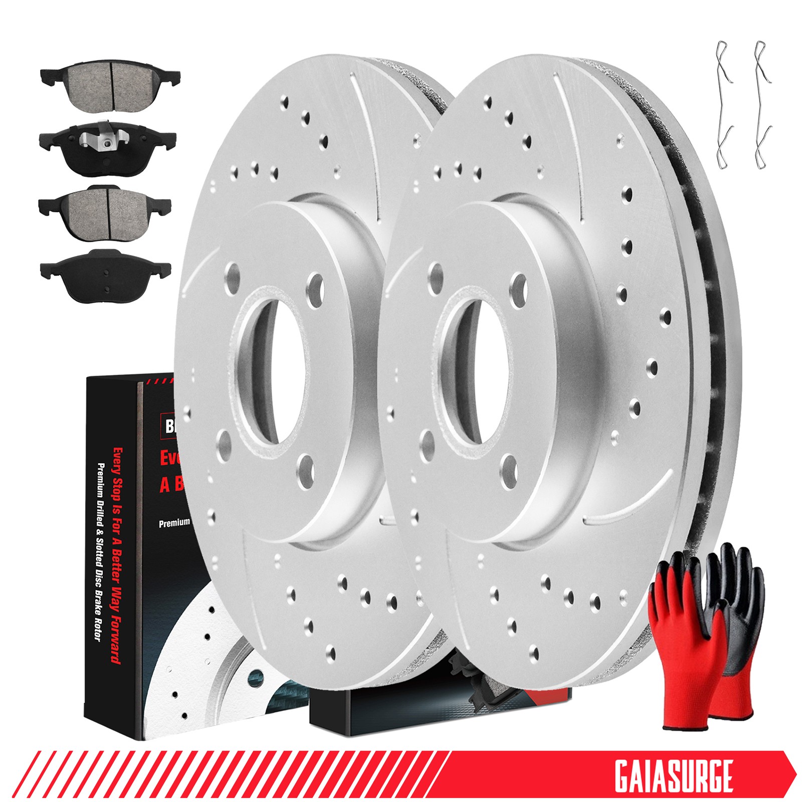 10.94'' 278mm Front Drilled Brake Rotors Ceramic Pads for 2005 - 2007 Ford Focus