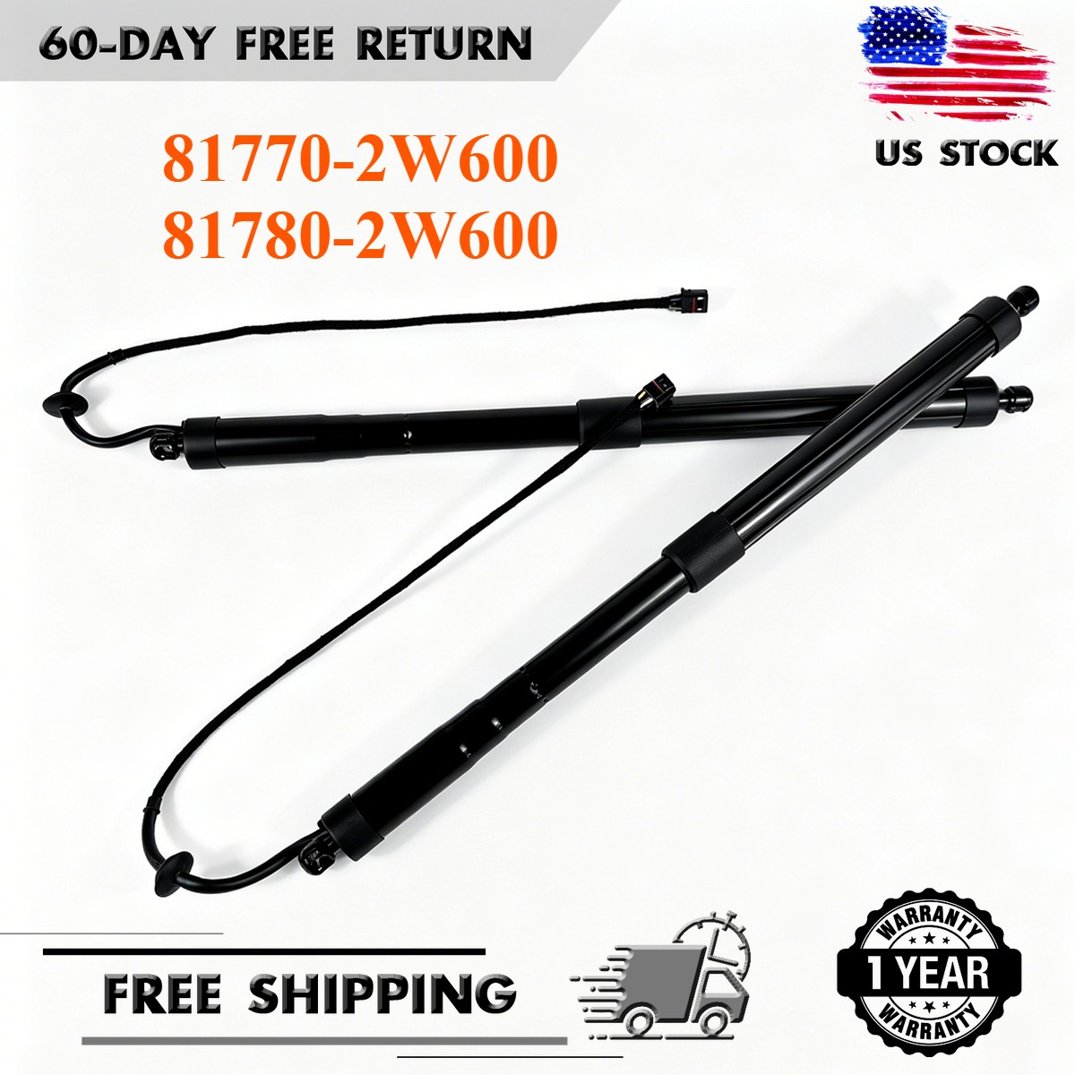2X Rear LH & RH Tailgate Power Lift Support For Hyundai Santa Fe Sport 2015-2018