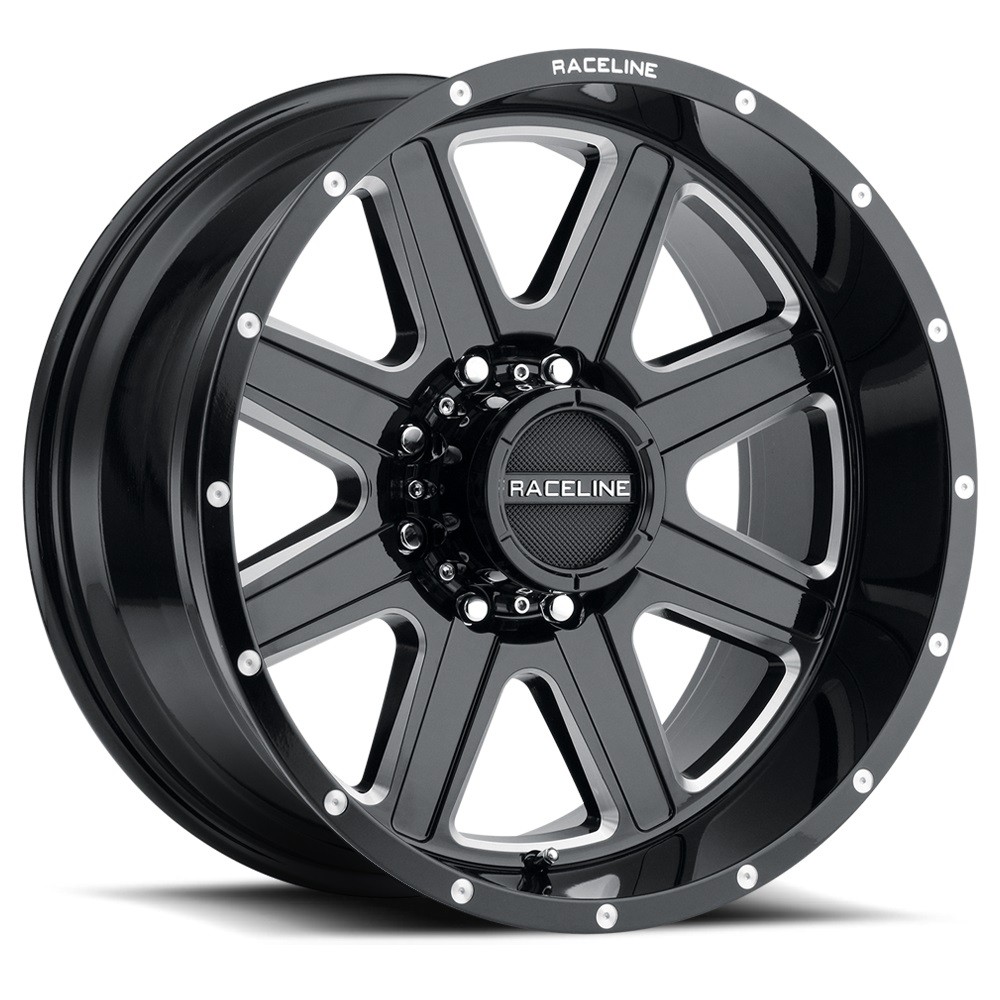 RACELINE 940M Hostage 16X8 8X170 Offset 0 Gloss Black & Milled (Quantity of 1)