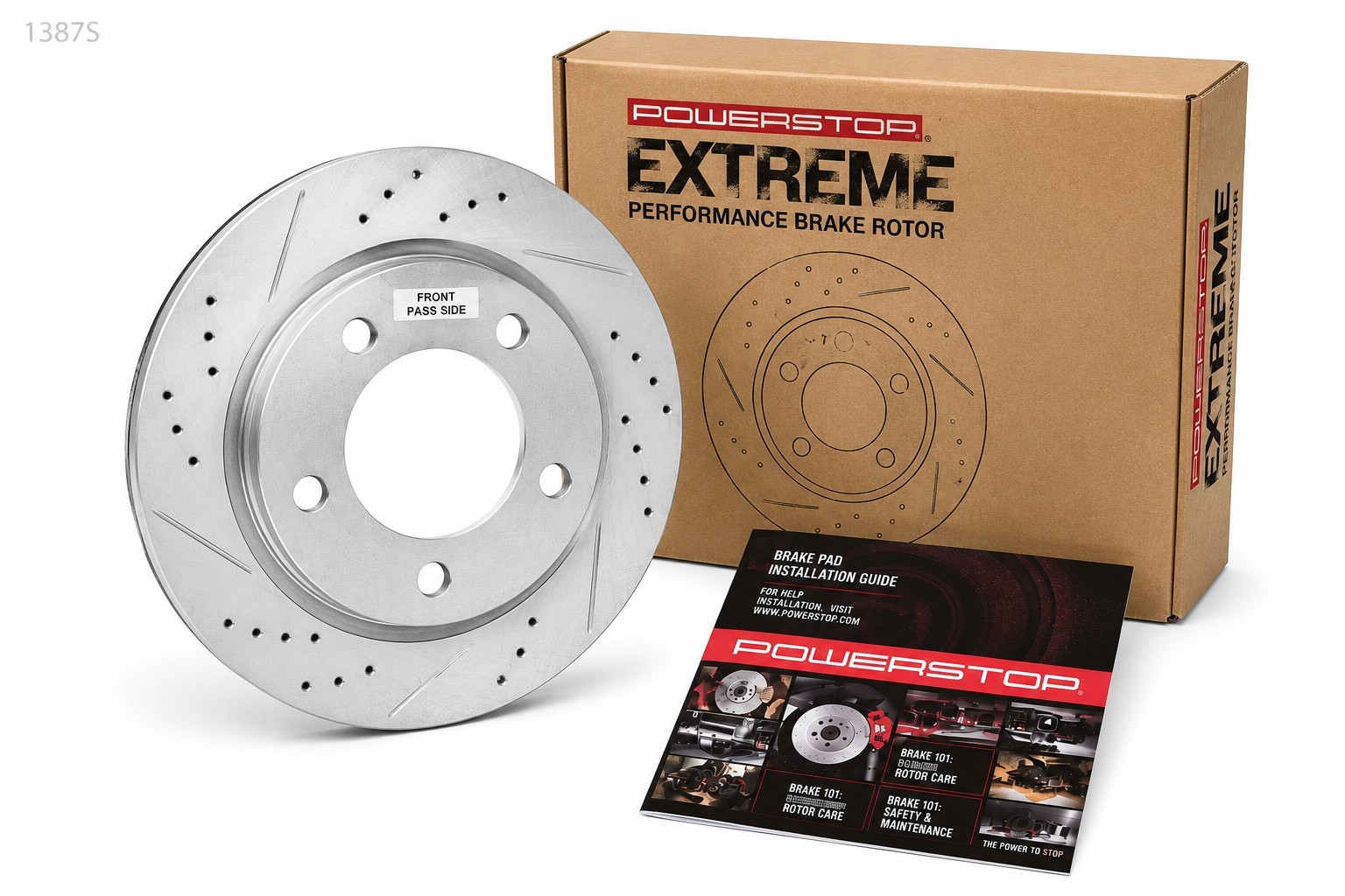 Power Stop JBR1309XR Front Passenger Brake Rotor Drilled Slotted NEW
