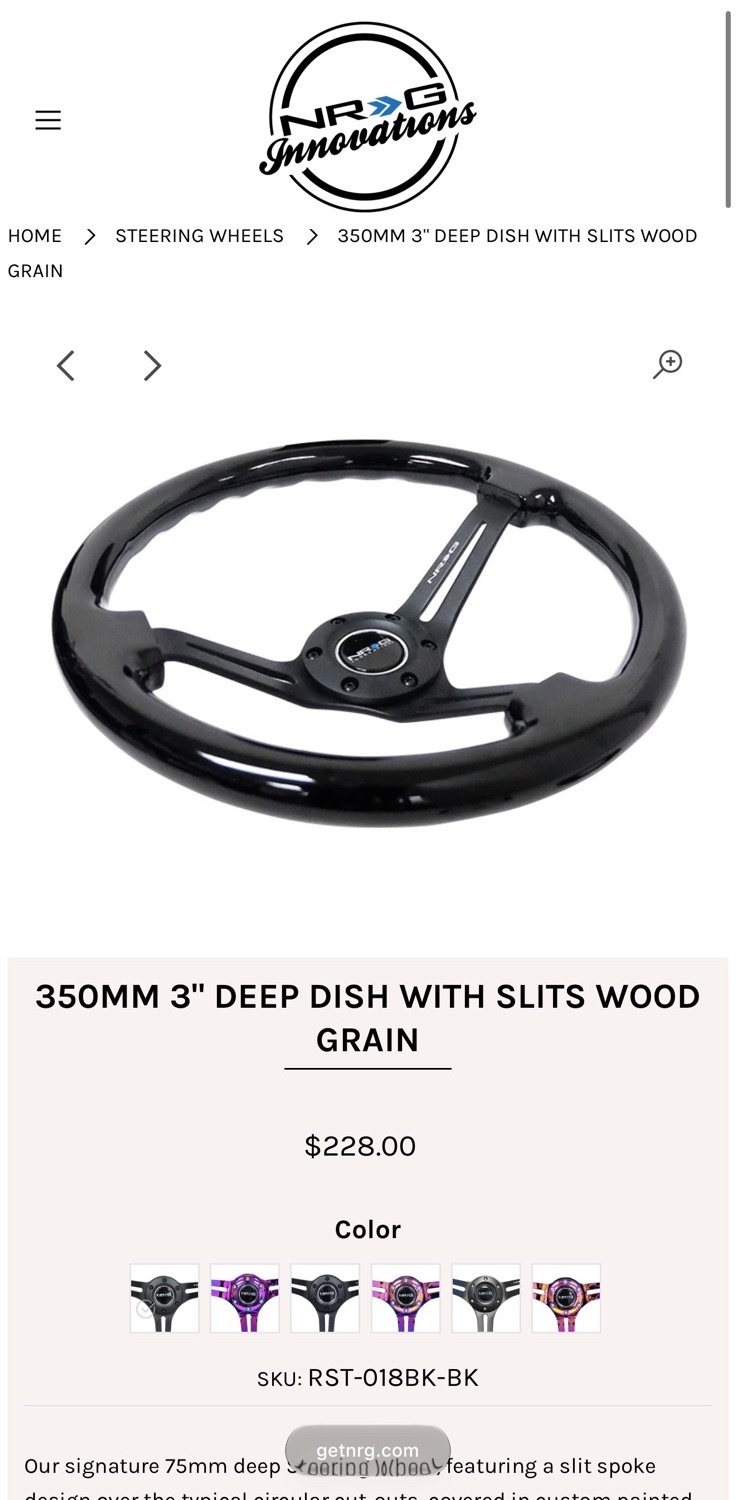 NRG steering Wheel RST-018BK-BK