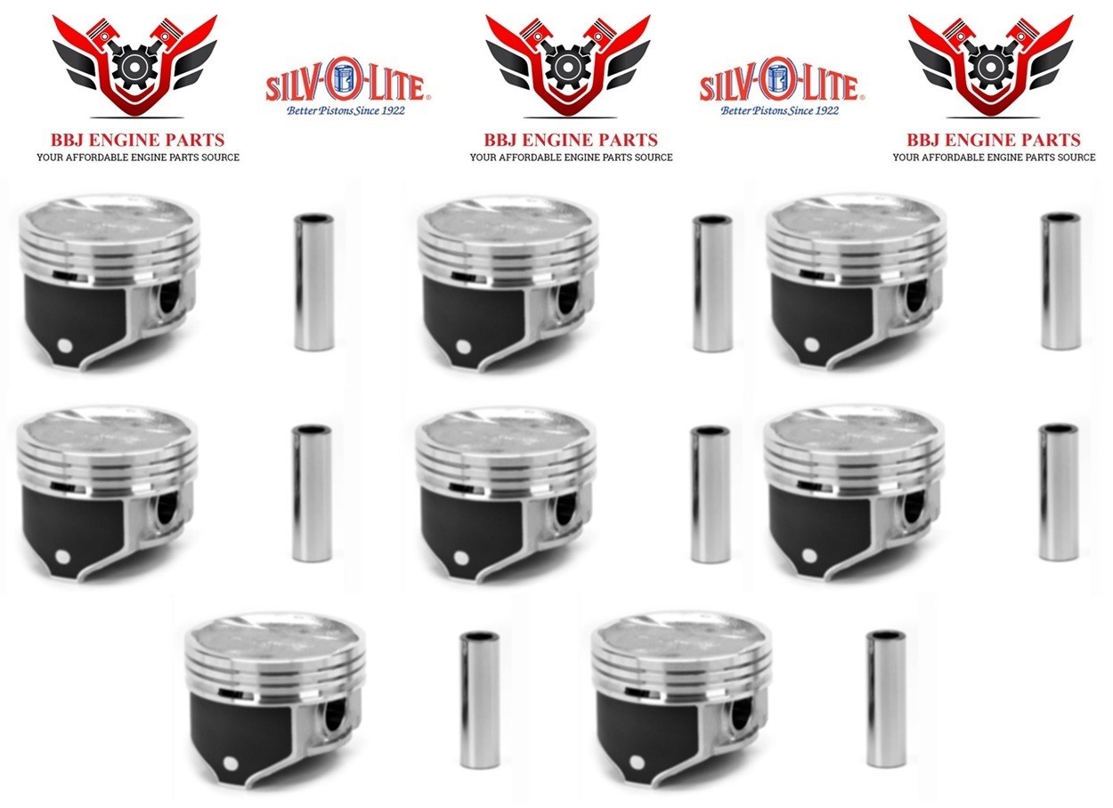 8 Silvolite Pistons with Coated Skirts fits 1970-1991 Jeep 360 V8 