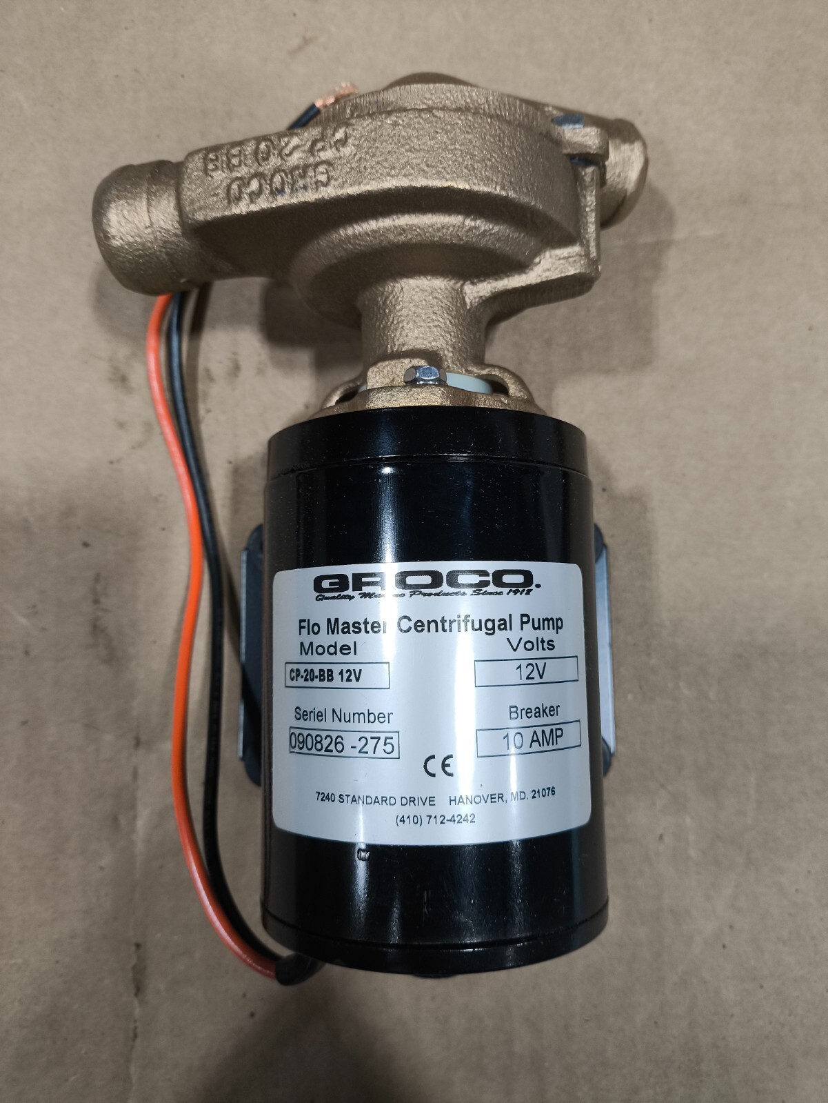 New groco heater  10Amp 12VOLT  booster pump CP-20-BB CP20BB cp-20-bb