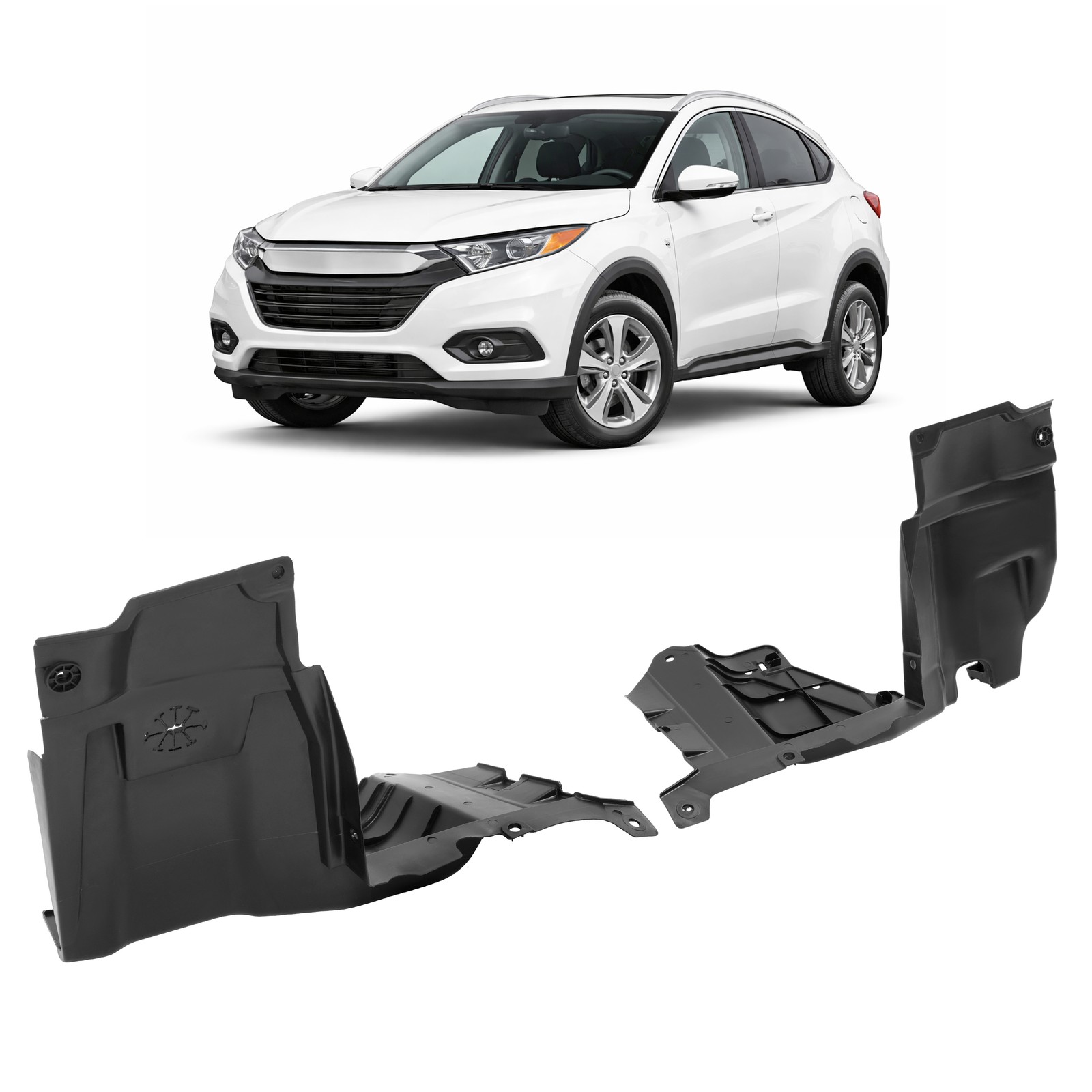For 2016-2022 Honda HR-V Front Set Engine Lower Splash Shield Cover LH & RH Pair