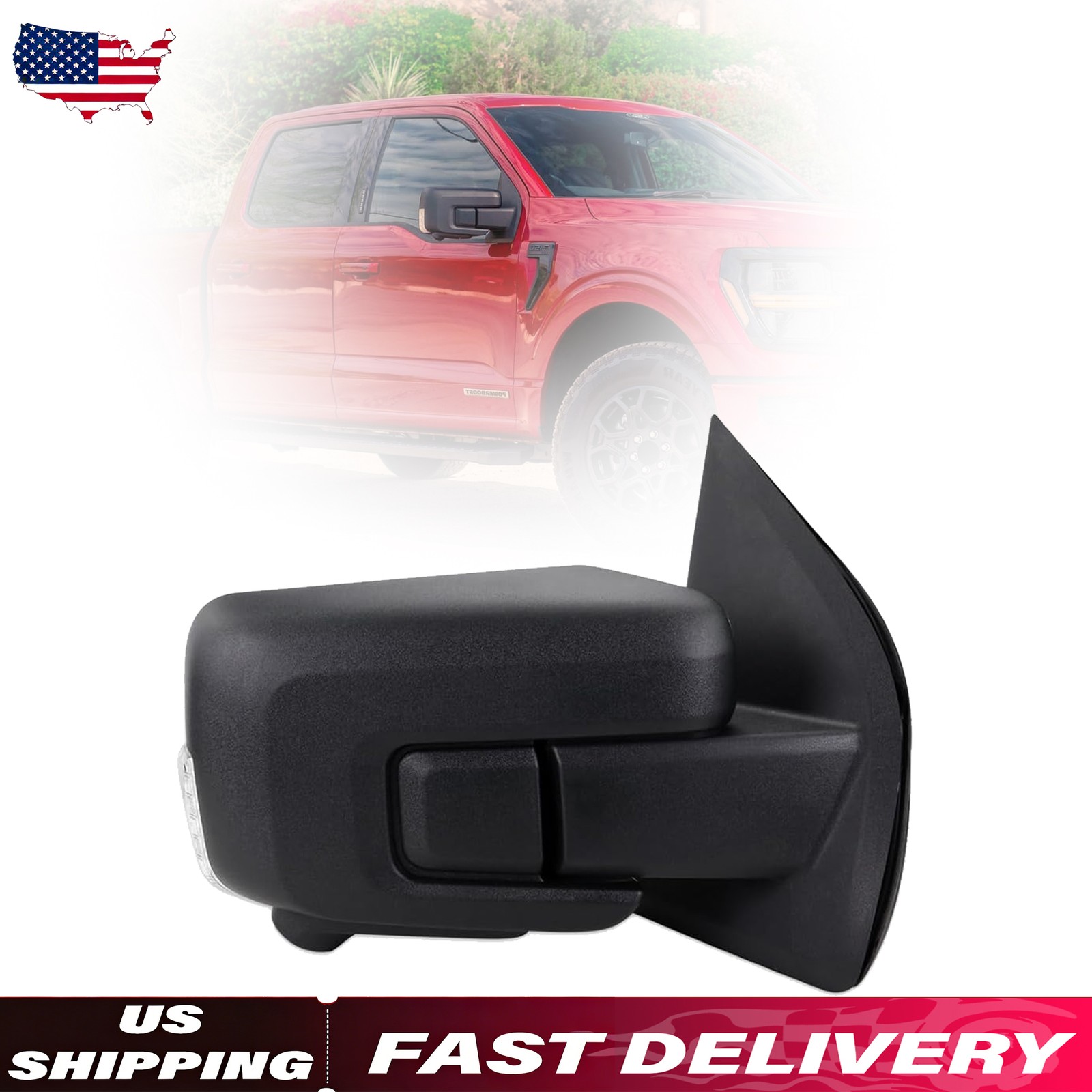 Right Passenger Side Power Heated Mirror w/Camera For 2021-25 Ford F150 18+1 Pin