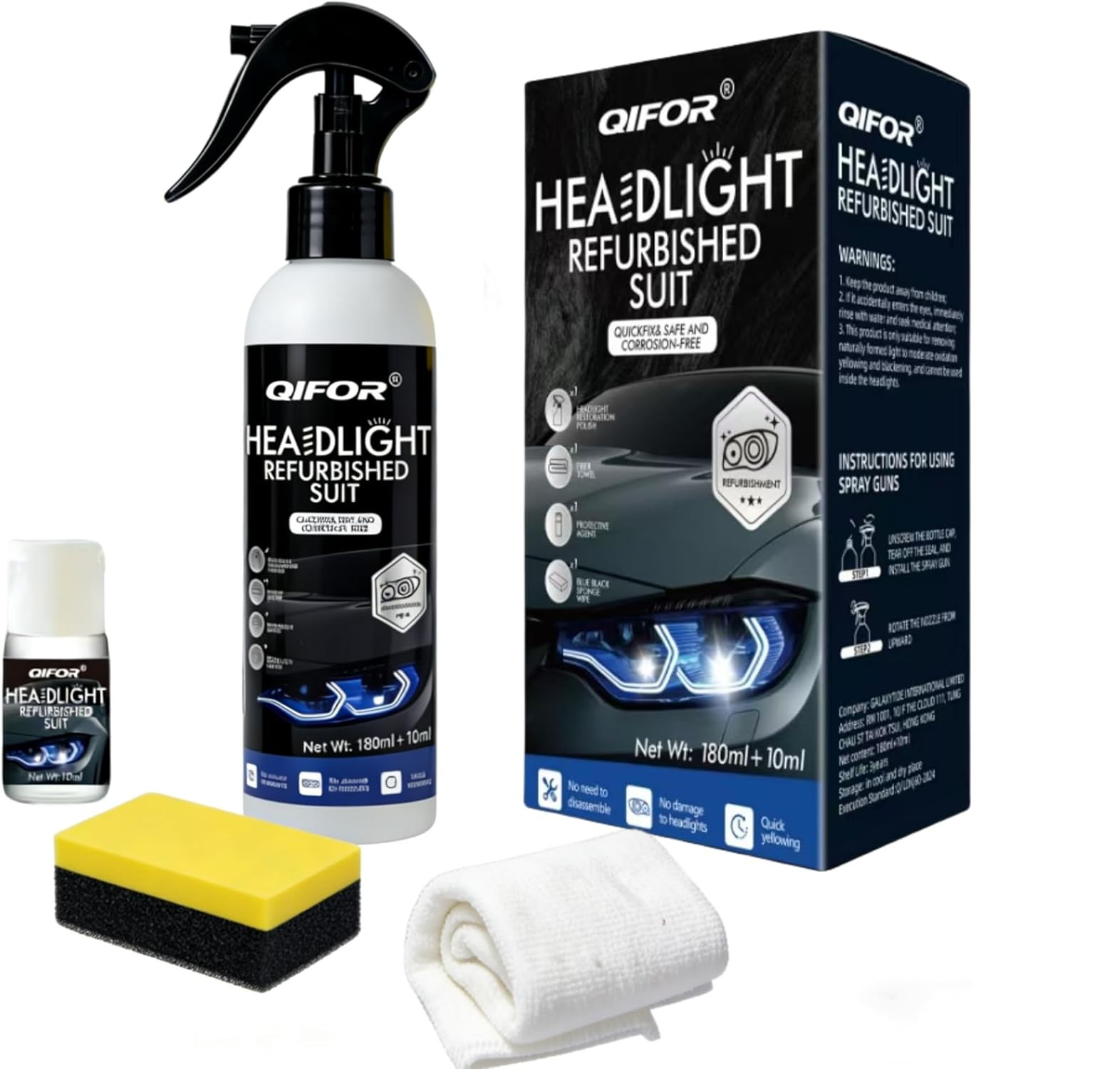 Automotive Headlight Restoration kit,Oxidized and yellowed Automotive headlamps,