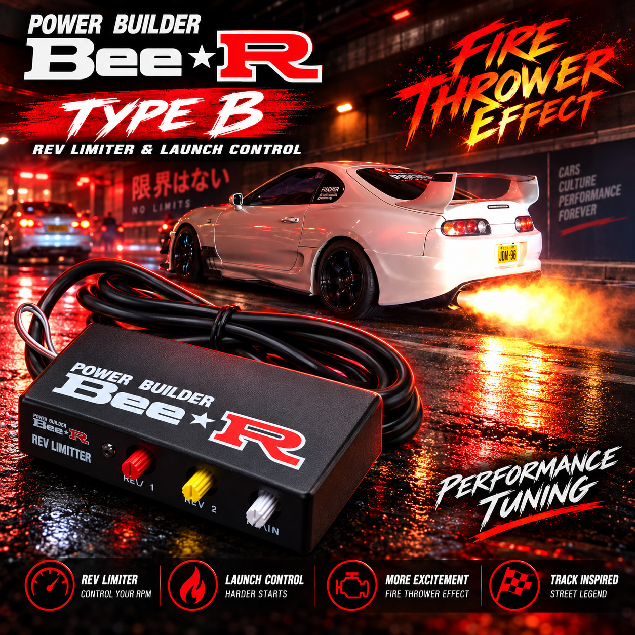 Bee*R Rev Limiter Type B Launch Control  Fire Thrower Racing Ignition Cut