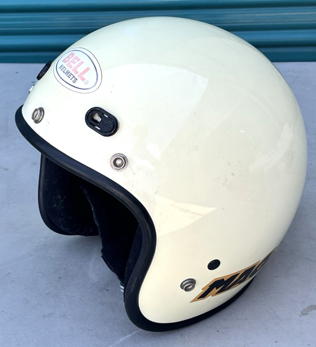 Vintage Bell Mag Magnum LTD Motorcycle Helmet Large White Cream Vintage Bell Mag Magnum LTD Motorcycle Helmet Large White Cream