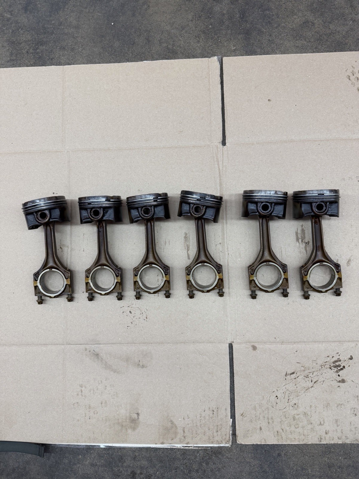 1996-1999 BMW M52 2.8L 6-Cylinder E36 E39 Piston Connecting Rod Set of 6 OEM