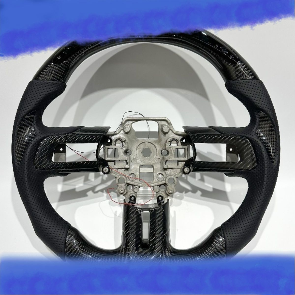 With LED Real Carbon Fiber Car Steering Wheel for Ford Mustang GT 2018-2023 With LED Real Carbon Fiber Car Steering Wheel for Ford Mustang GT 2018-2023