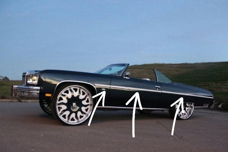 1975, 1976 Impala Caprice 2 Door beltline rubber insert (Colors Grey) 1975, 1976 Impala Caprice 2 Door beltline rubber insert (Colors Grey)