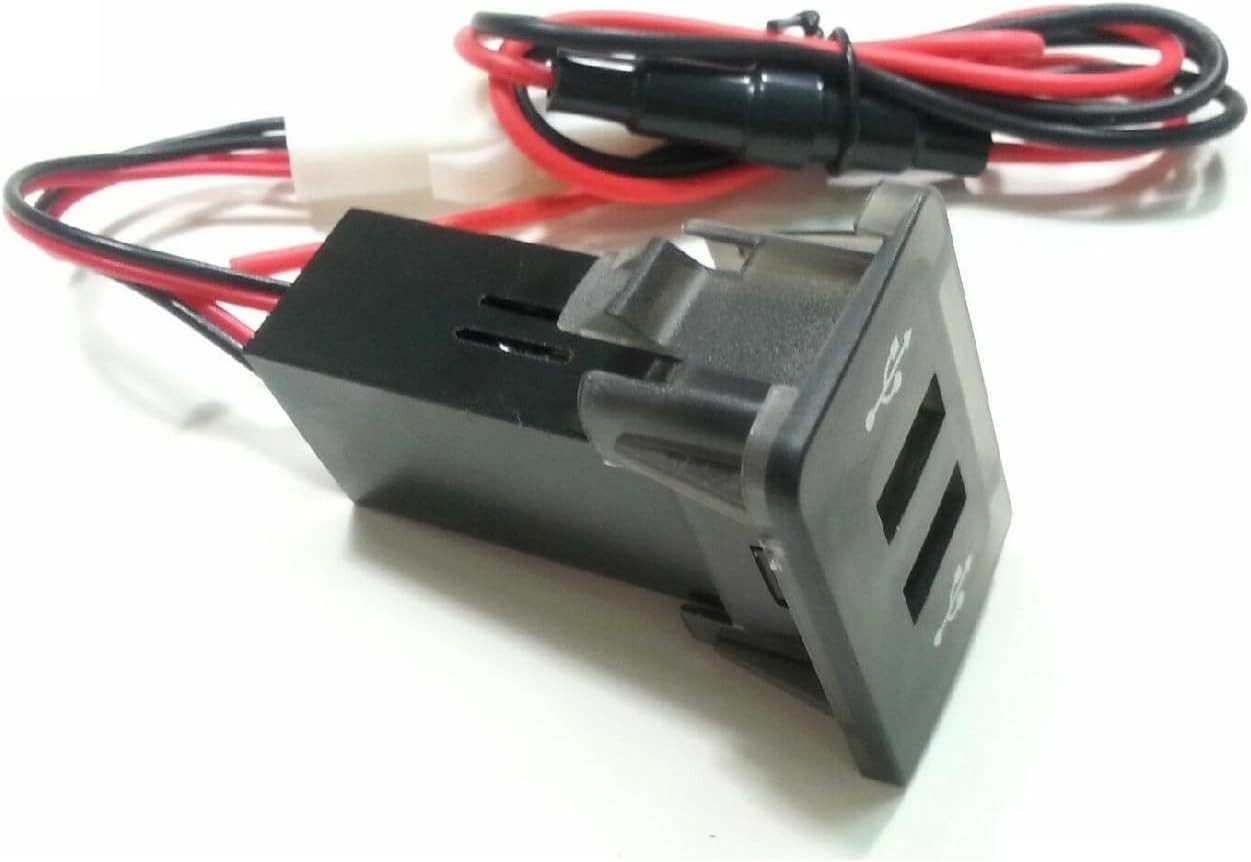 Recessed Outlet Double/Dual USB RED Charger Fit for Volkswagen VW Golf MK4 12V