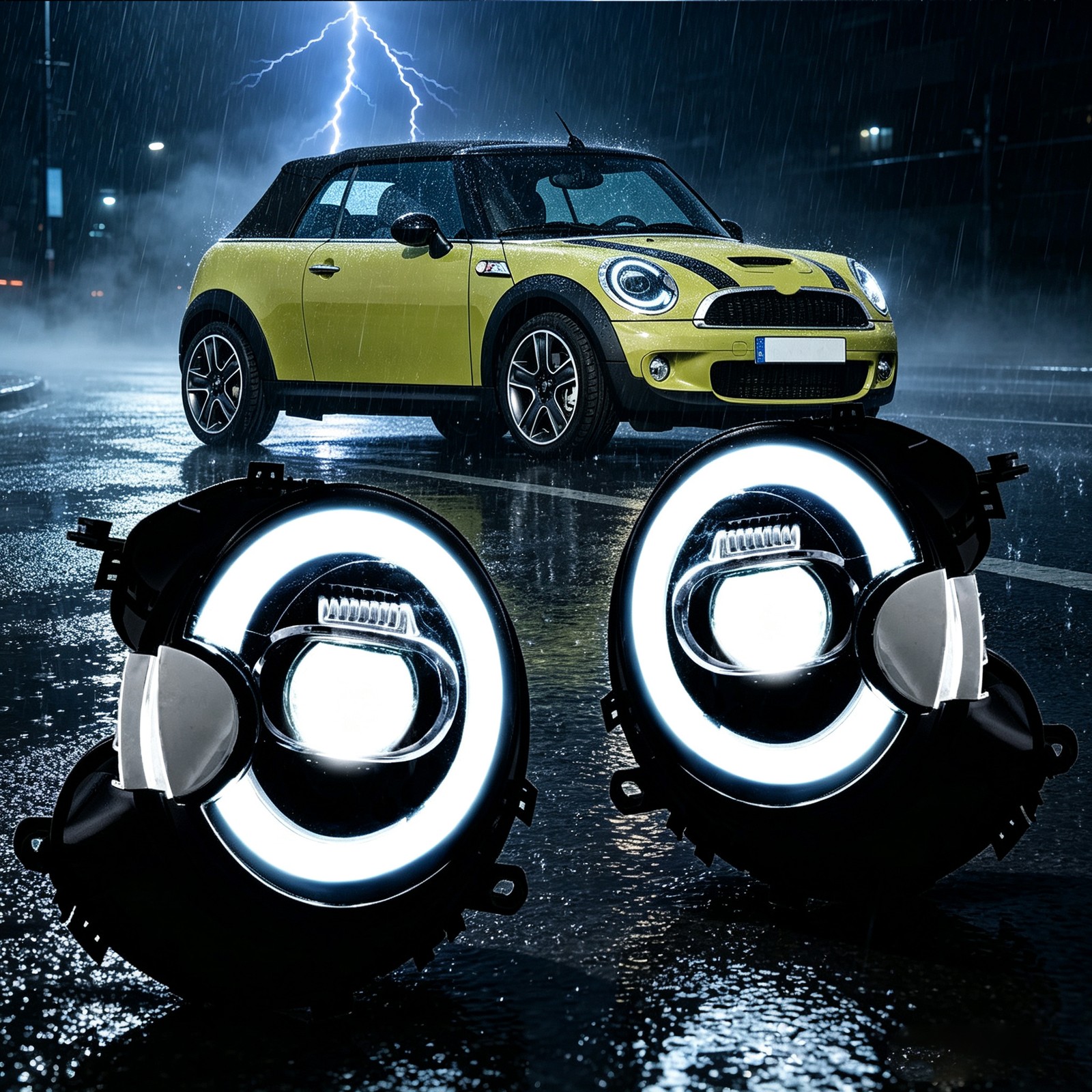 2xLED Headlights For 2007-2015 Mini Cooper R56 R57 R58 R59 w/Sequential Signals