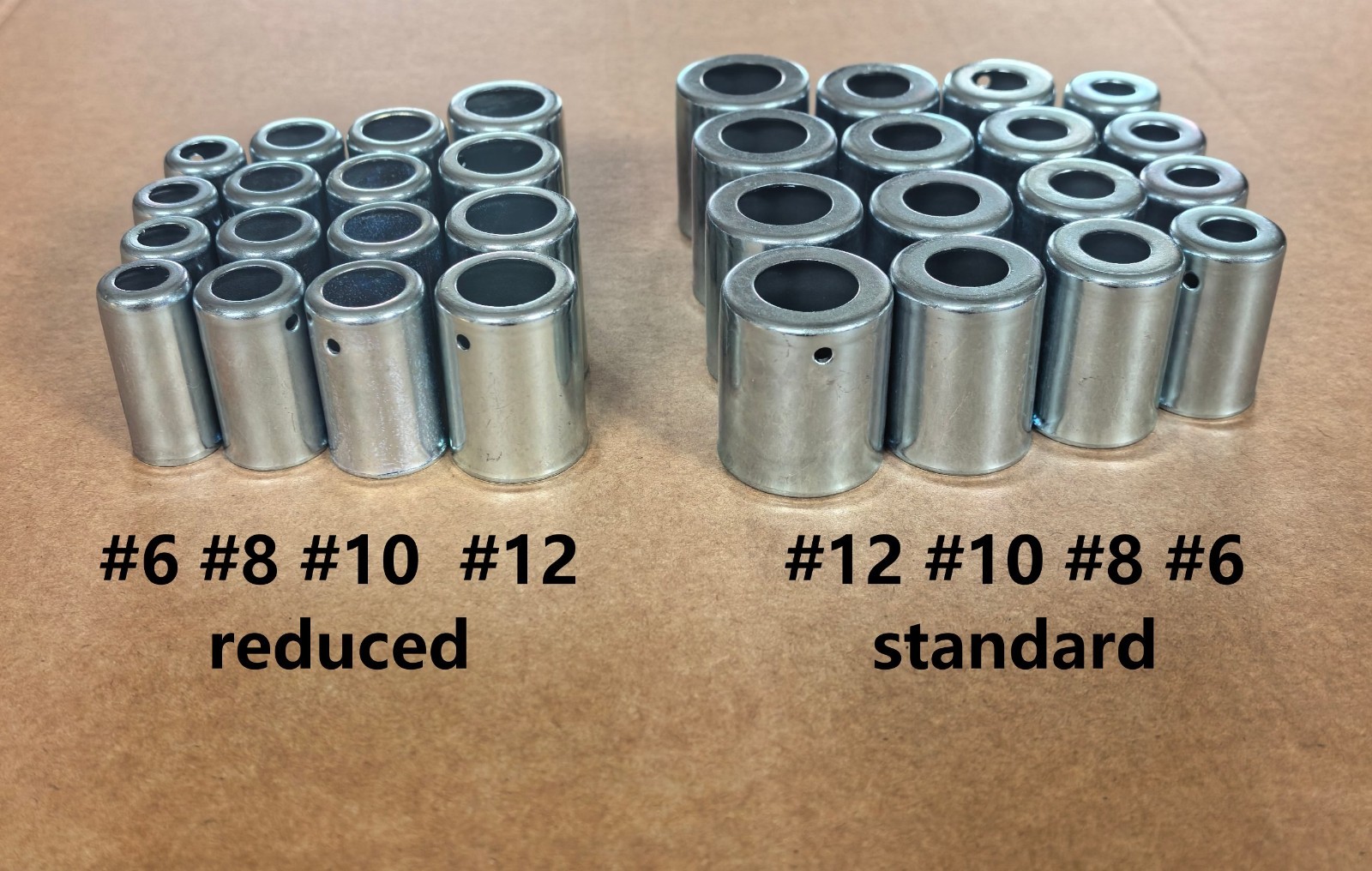 Steel A/C Beadlock Fitting Crimp Ferrules Asst #6 #8 #10 #12 Reduced & Std 32pcs