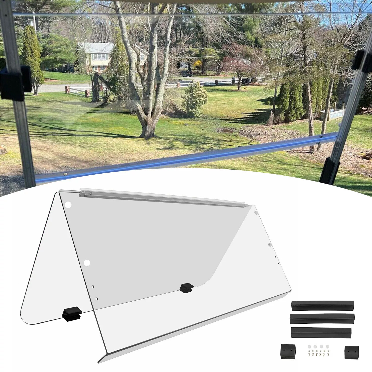 Clear Folding Windshield For 1995-2003 Yamaha G14 G16 G19 Golf Cart Part PC Clear Folding Windshield For 1995-2003 Yamaha G14 G16 G19 Golf Cart Part PC