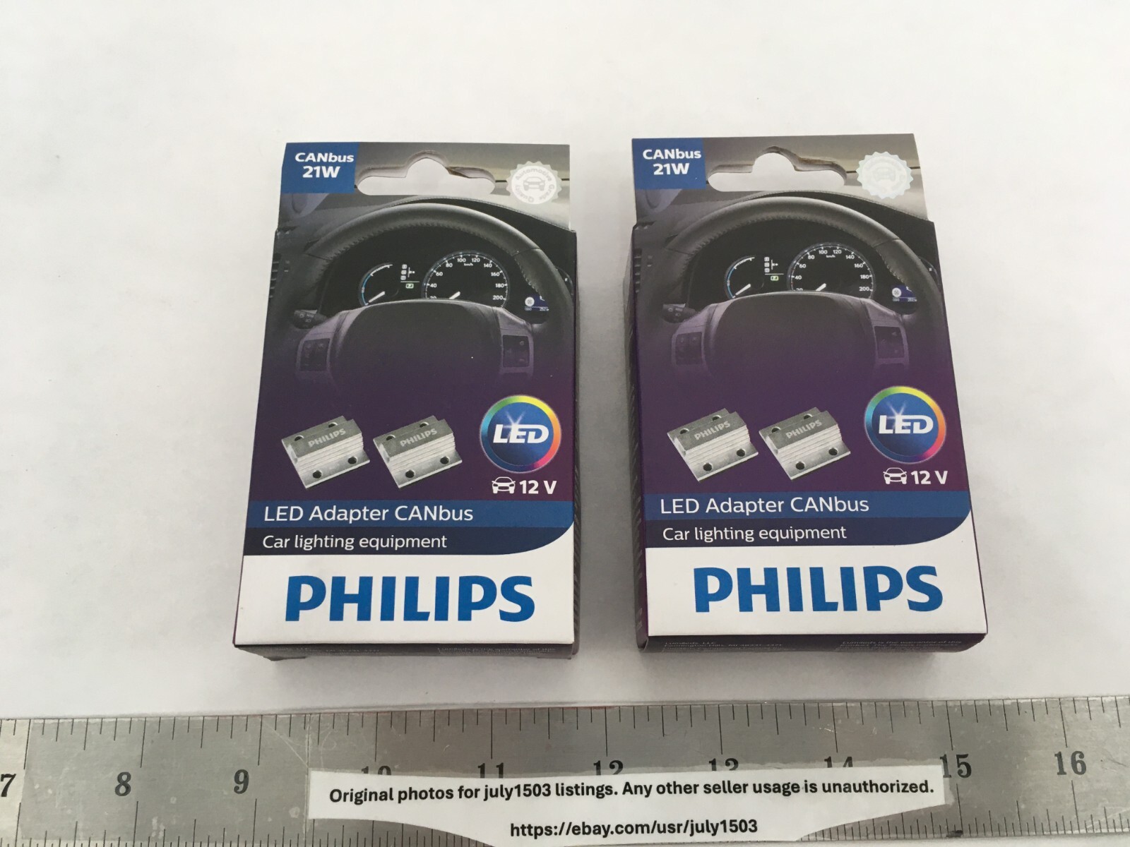 (2) NEW Philips 2-pk 21W LED Adapter CANbus 12V Automotive Warning Canceller