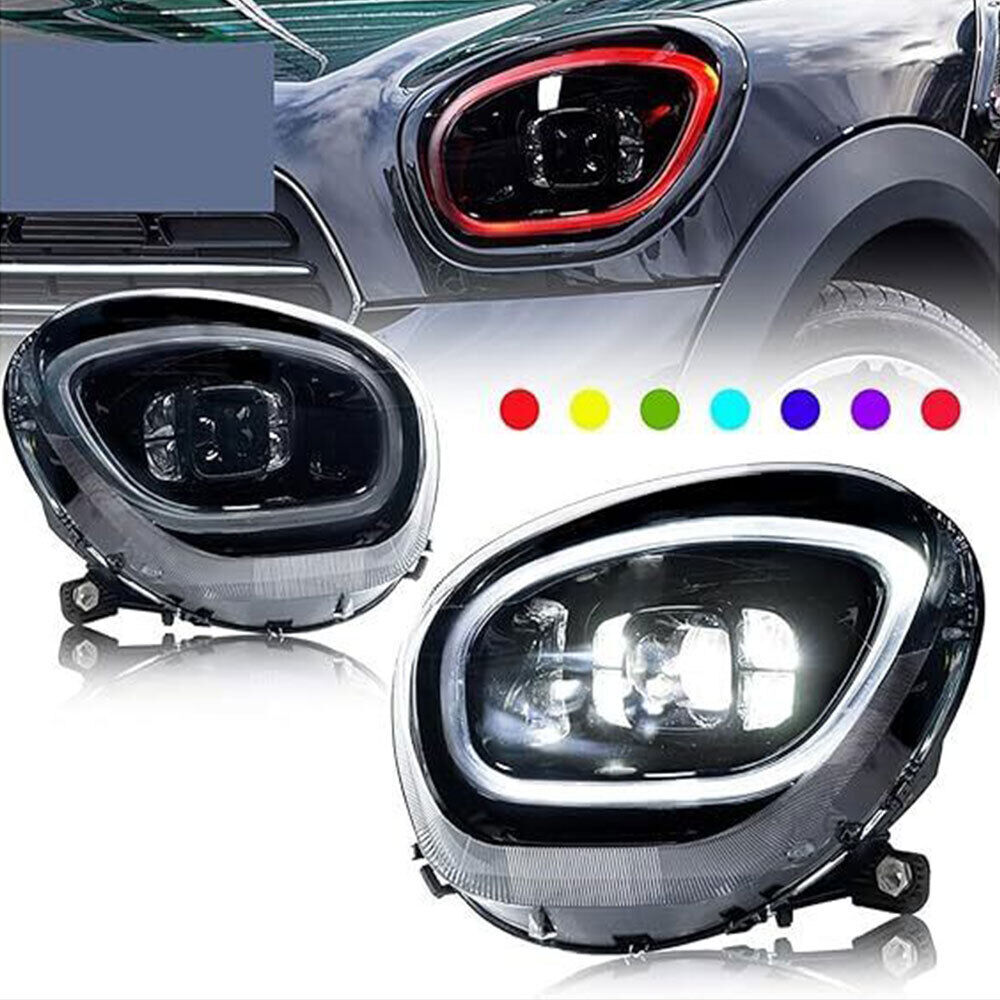 Headlight Assembly Set For BMW MINI Countryman R60 07-16 LED DRL Halogen Lampe