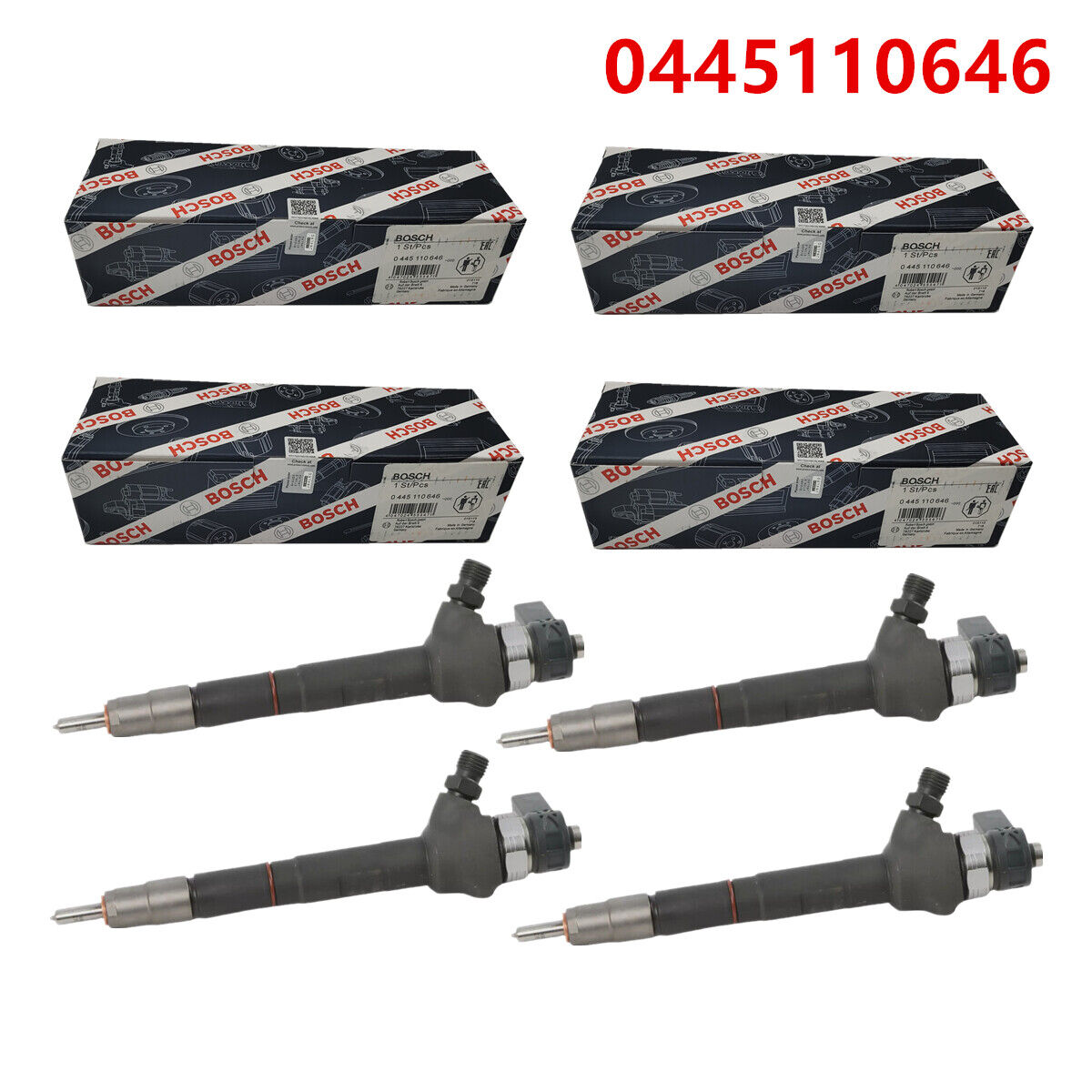 4X 0445110647 Diesel Common Rail Fuel Injector For VW Audi Seat Skoda 0445110369