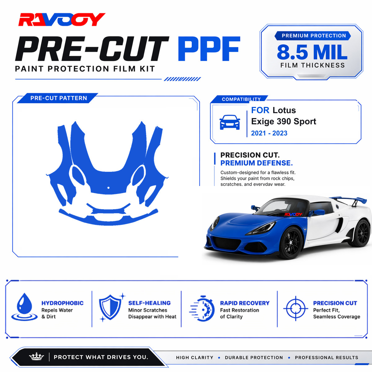 Precut PPF Clear Bra Kit For Lotus Exige 390 Sport 2021-2023
