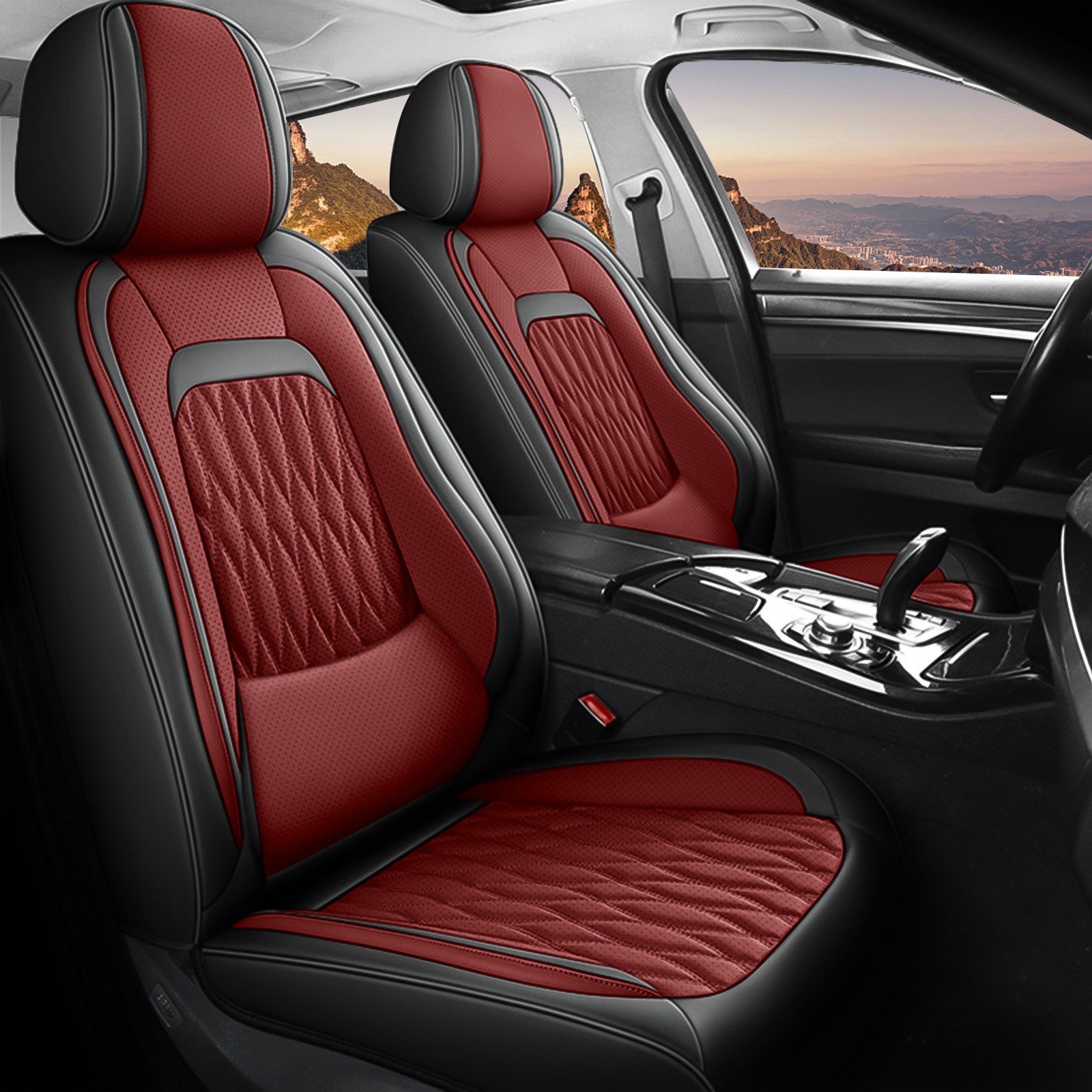 Luxury Nappa Leather Seat Covers Universal 5 Seats Front Rear Full Set Protector