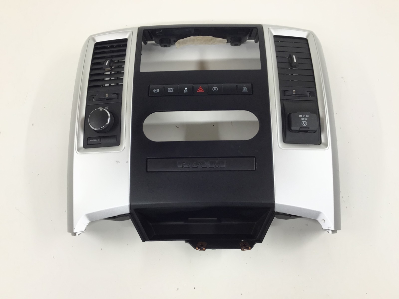 2009-2012 DODGE RAM 1500 FULL CENTER CONSOLE RADIO BEZEL - SILVER OEM ST# M16