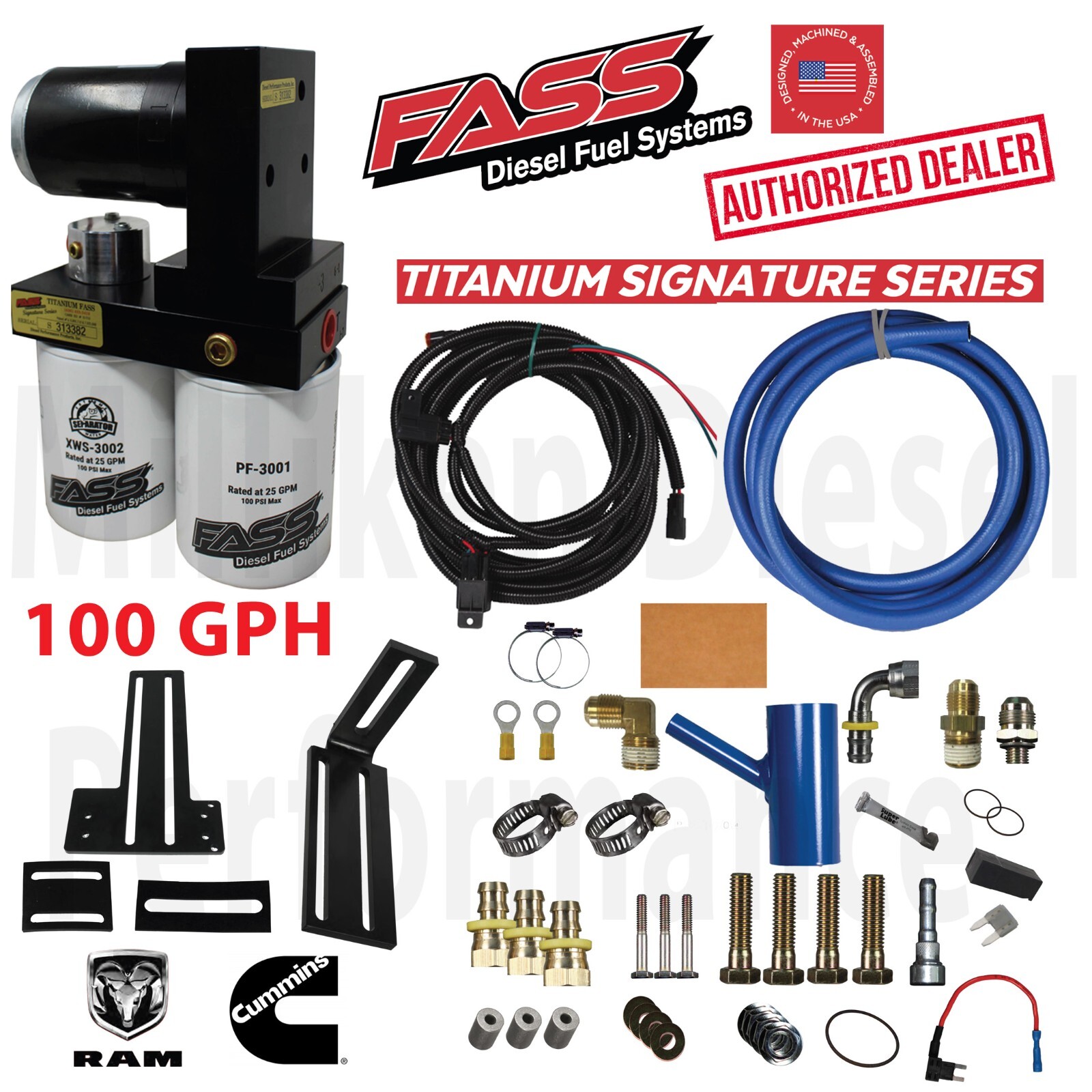 FASS Titanium 100GPH Fuel Lift Pump System Fits 98.5-04 Dodge Ram Cummins Diesel