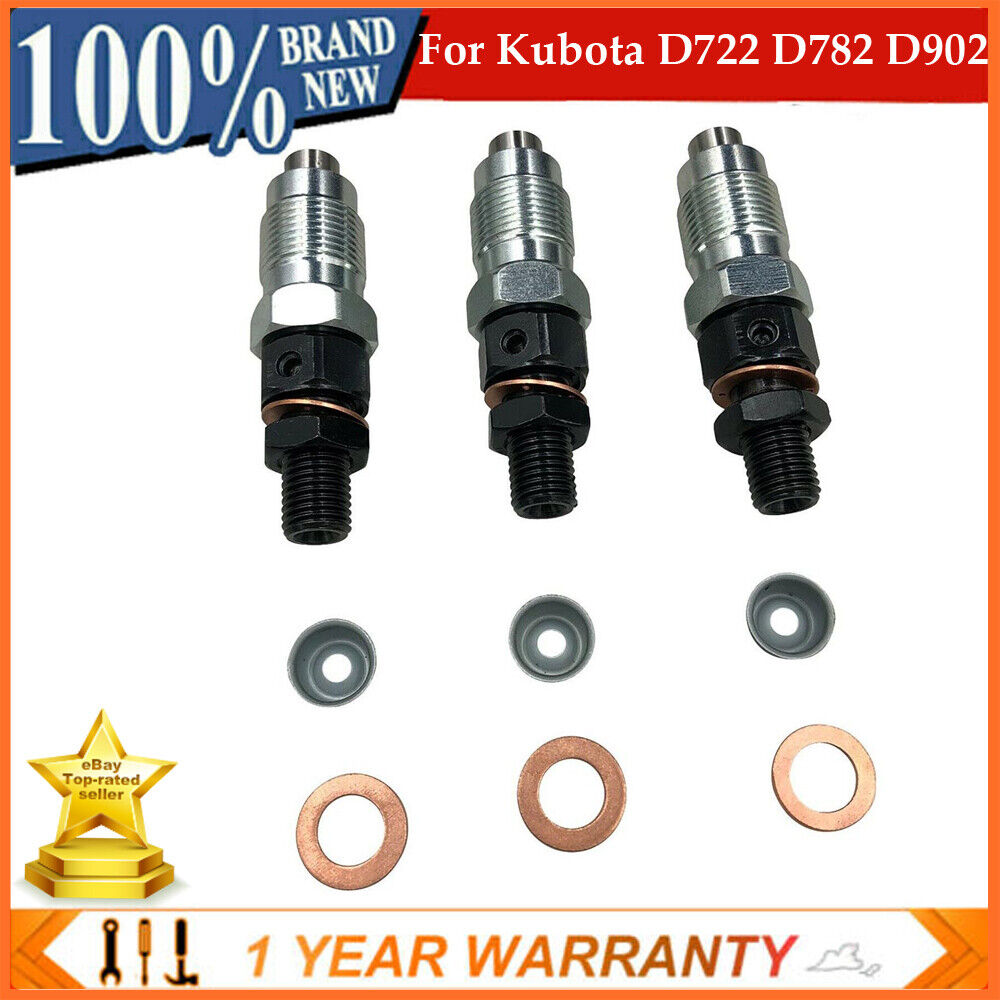 US 3Pcs Fuel Injectors 16001-53002 for Kubota D722 D782 D902 Engine H1600-53000