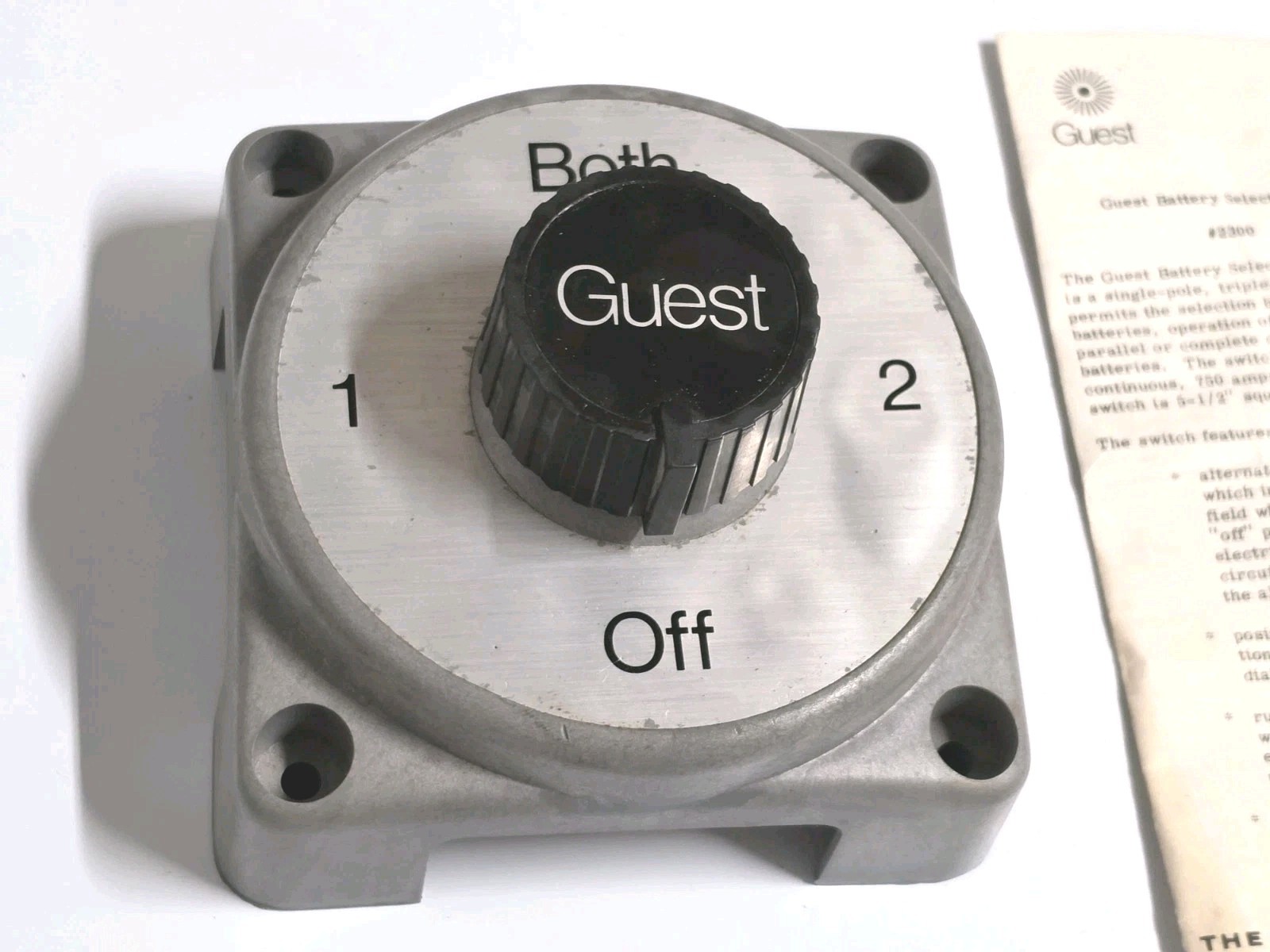 Guest 2300 Heavy Duty MARINE / DIESEL Battery Selector Switch New Old Stock USA