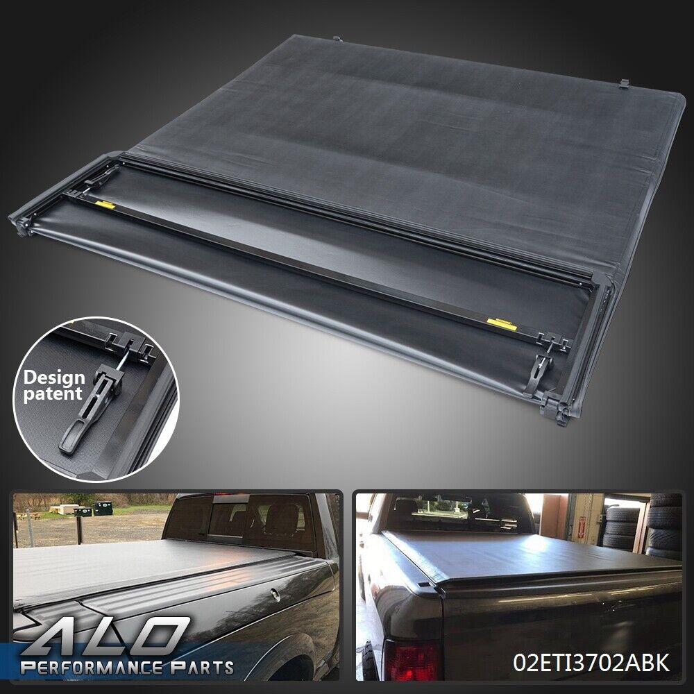 Fit For 2009-2022 Dodge Ram 1500 5.7ft Bed Lock Four-Fold Soft Tonneau Cover 