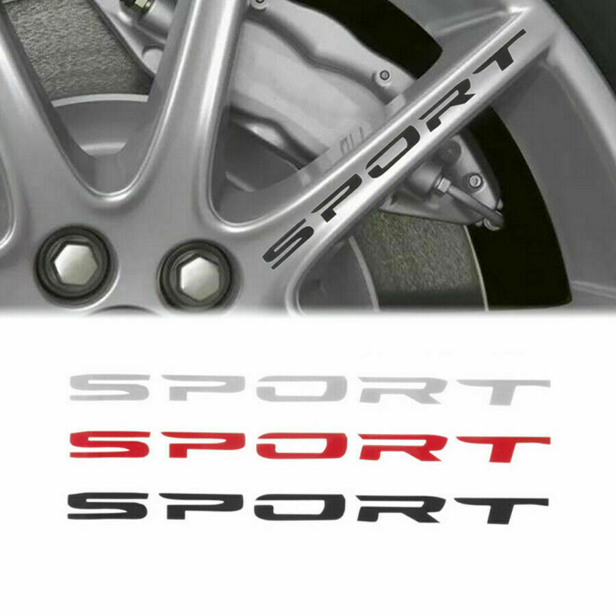 4x SPORT Style Car Rims Wheel Hub Racing Sticker Graphic Decal Strip Accessories