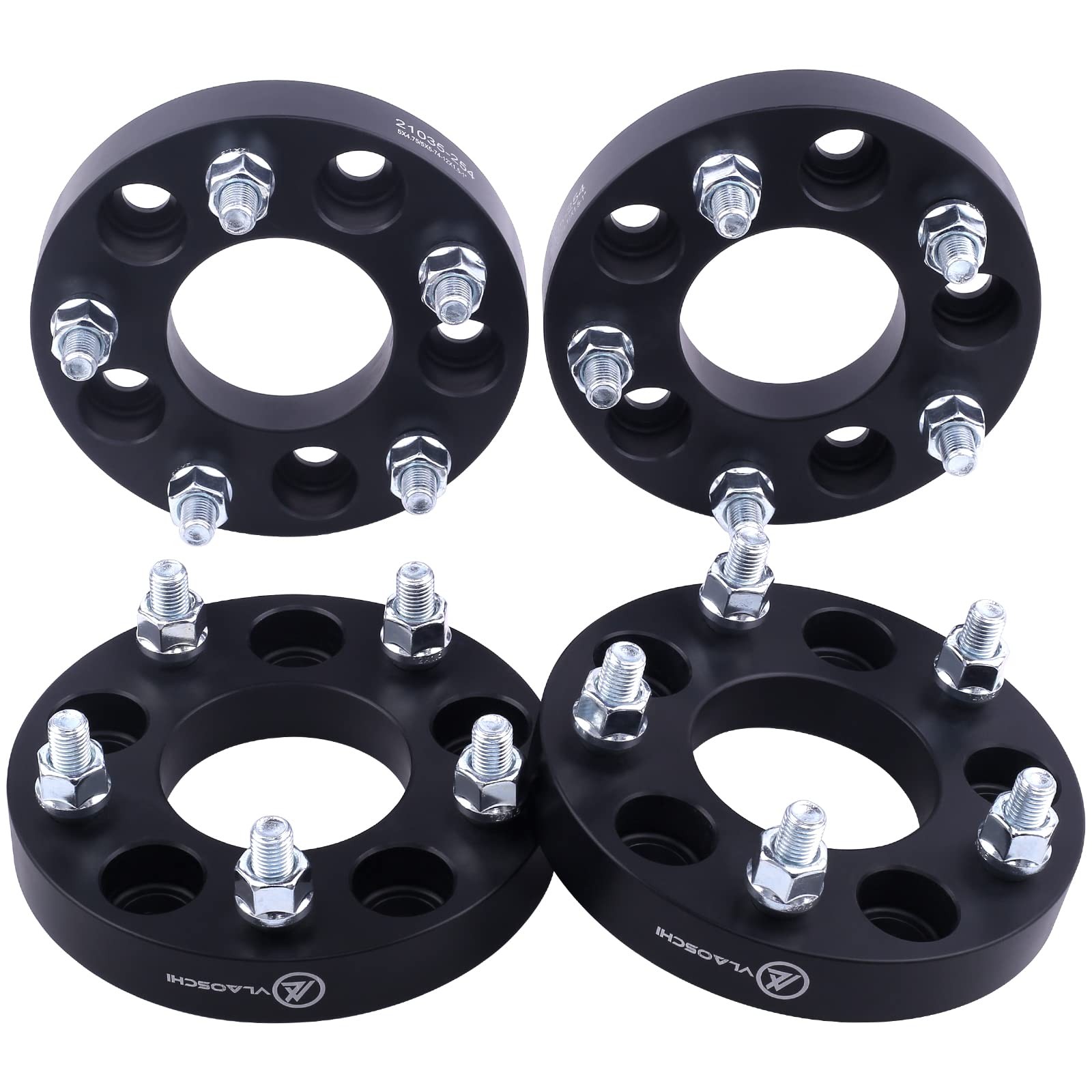 VLAOSCHI 4X Black 5x4.5 to 5x4.75 Wheel Adapters 1 Inch with 1/2\ VLAOSCHI 4X Black 5x4.5 to 5x4.75 Wheel Adapters 1 Inch with 1/2\