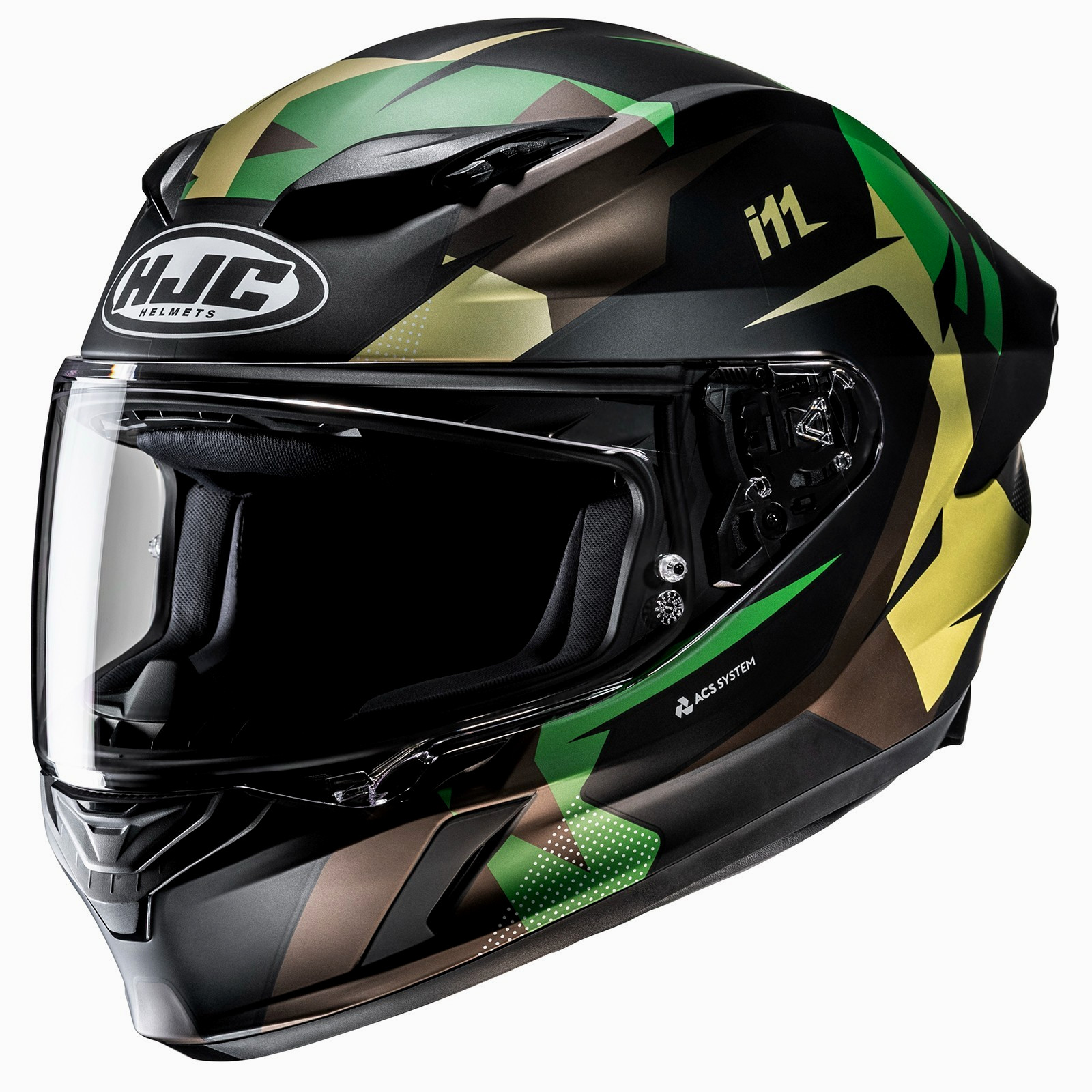 HJC i11 Instant Motorcycle Helmet Green LG Large I-11 Snell USA DOT