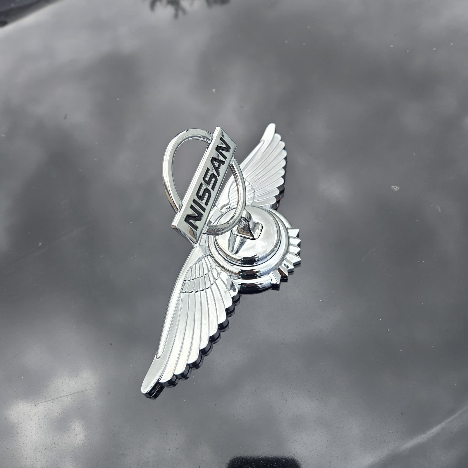 Chrome Wing Hood Ornament Emblem ABS Metal Logo Decorative Badge Nissan 
