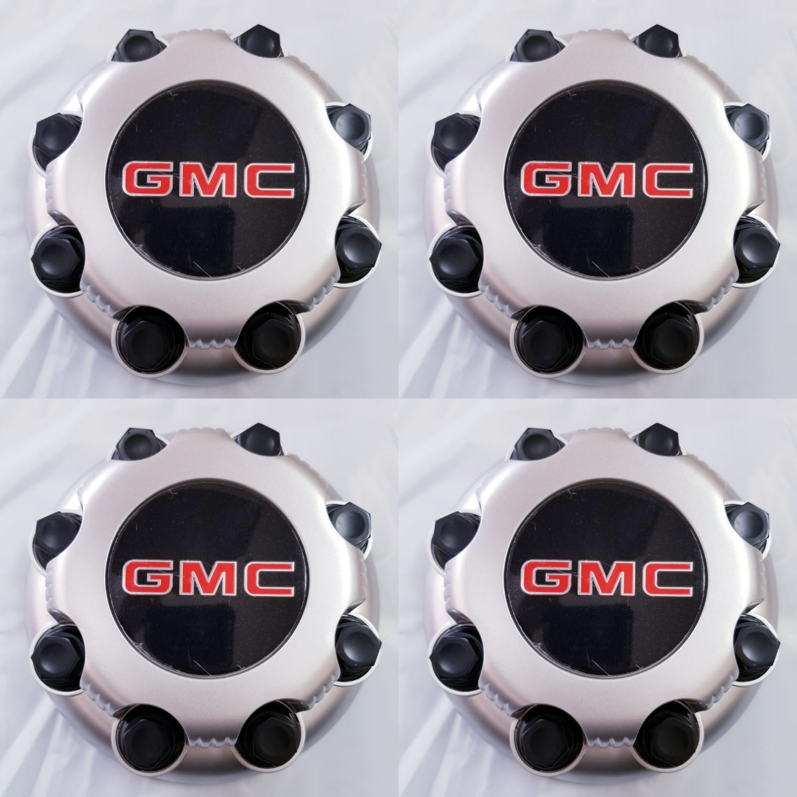 4ps Chevy Express Van 2500 3500 PAINTED SILVER Center Hub Caps 9597163 New 8LUGS