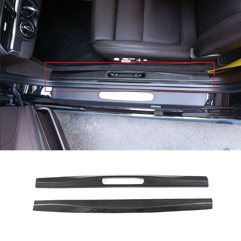 Dry Carbon Fiber Inner Door Sill Scuff Plate Guard For Porsche 911 718 2012-20