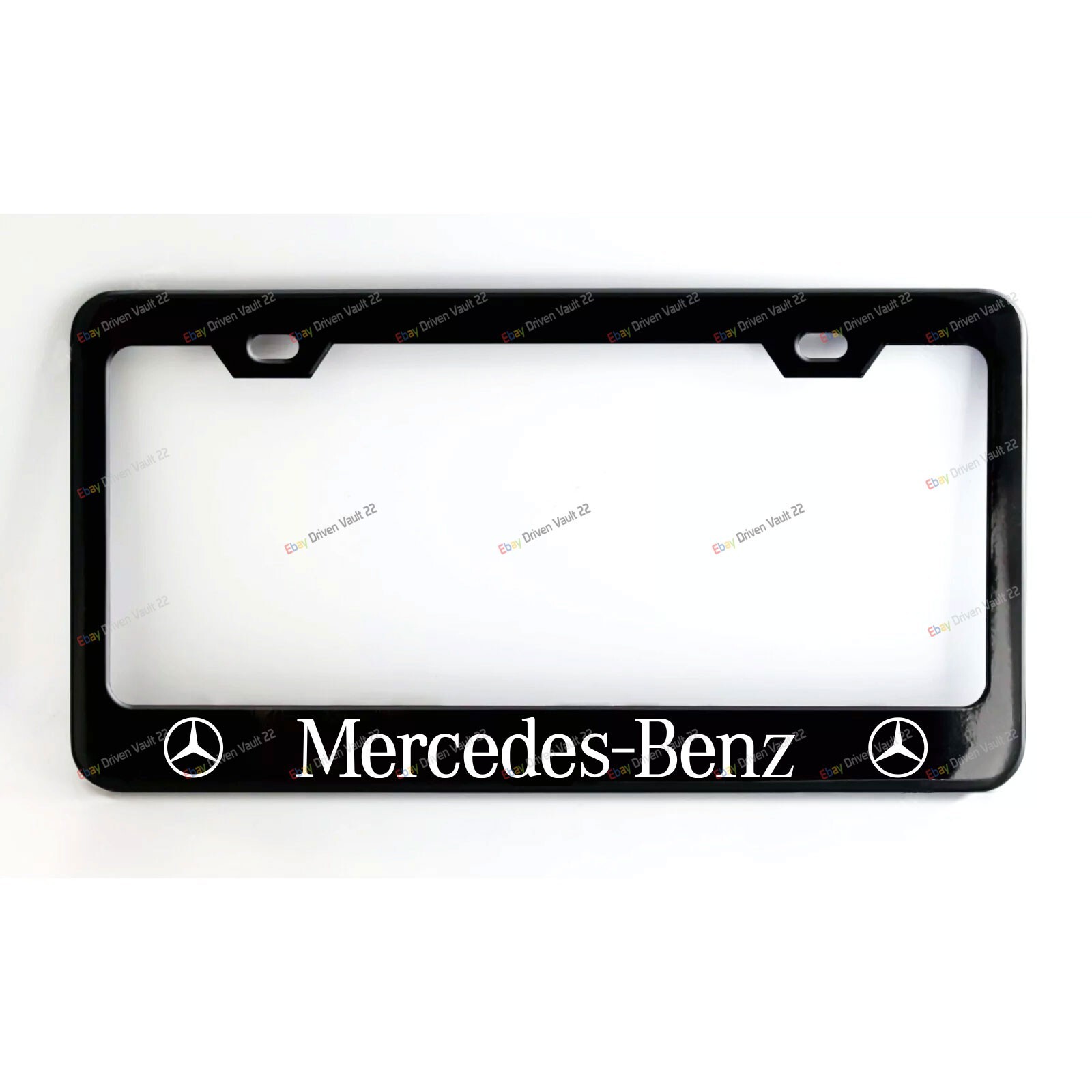 Mercedes-Benz Black Metal Custom Made License Plate Frame +Screw Caps