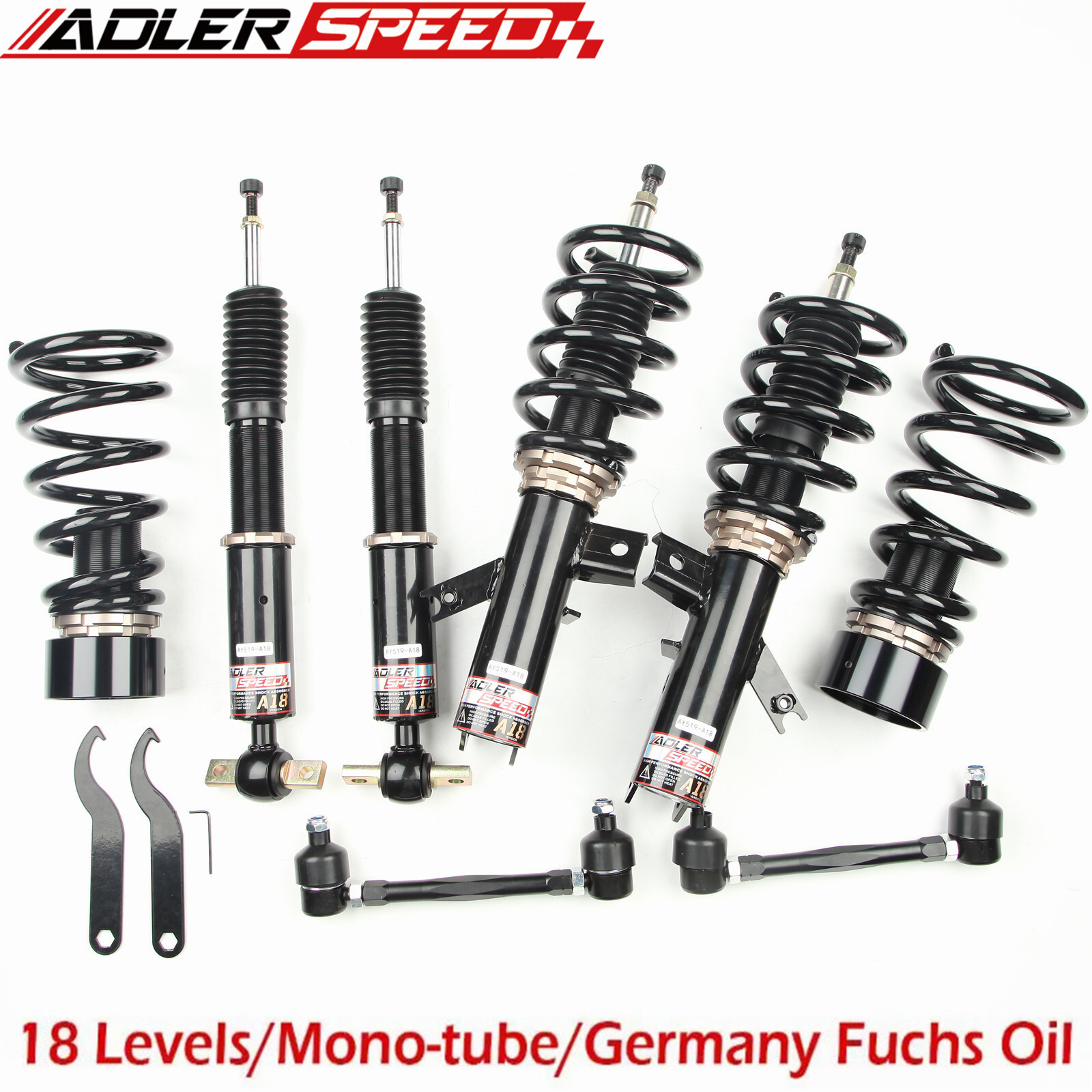 ADLERSPEED 18 Level Coilovers Lowering Suspension Kit for Ford Fusion 13-20 New