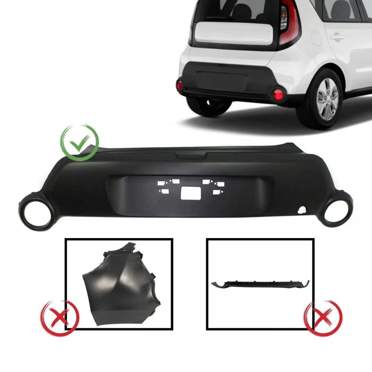 Fits Kia Soul 2014 2015 2016 Rear Upper Bumper Cover Assembly 86611B2110