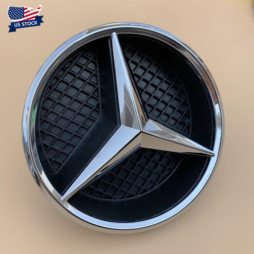 Fit For Mercedes-Benz Front Grill Star Emblem Silver Badge W205 C300 C117 GLA250