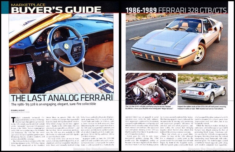 1986 1988 Ferrari 328 GTB GTS 2015 Original Car Review Print Article J61 1986 1988 Ferrari 328 GTB GTS 2015 Original Car Review Print Article J61